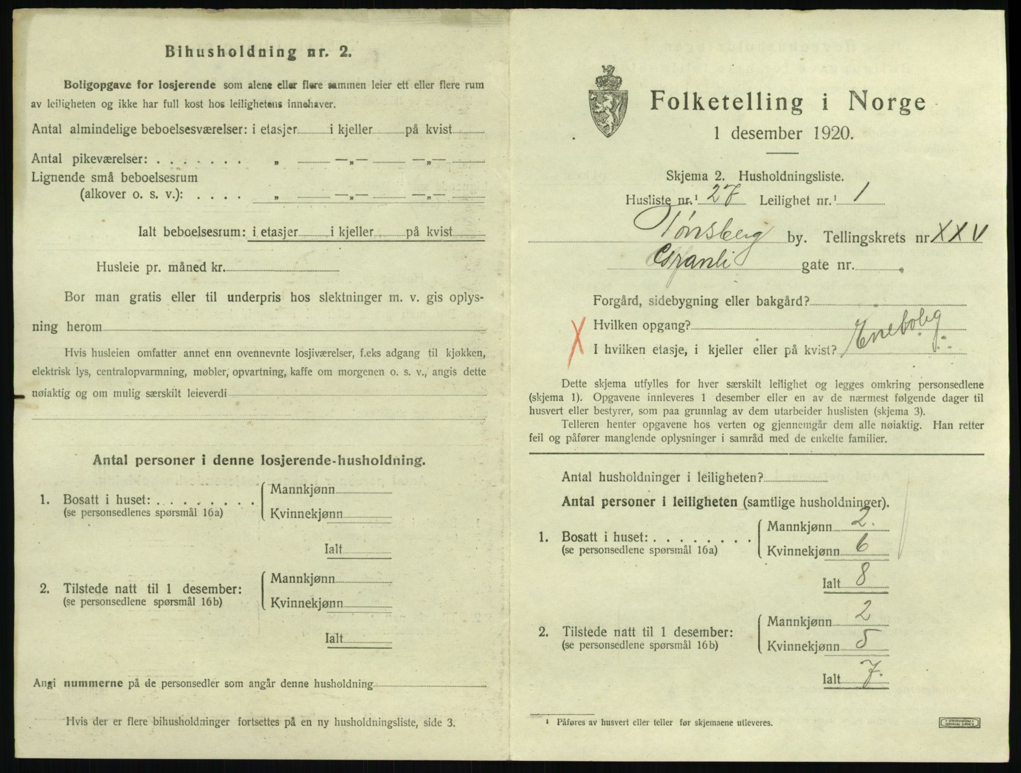 SAKO, 1920 census for Tønsberg, 1920, p. 8735