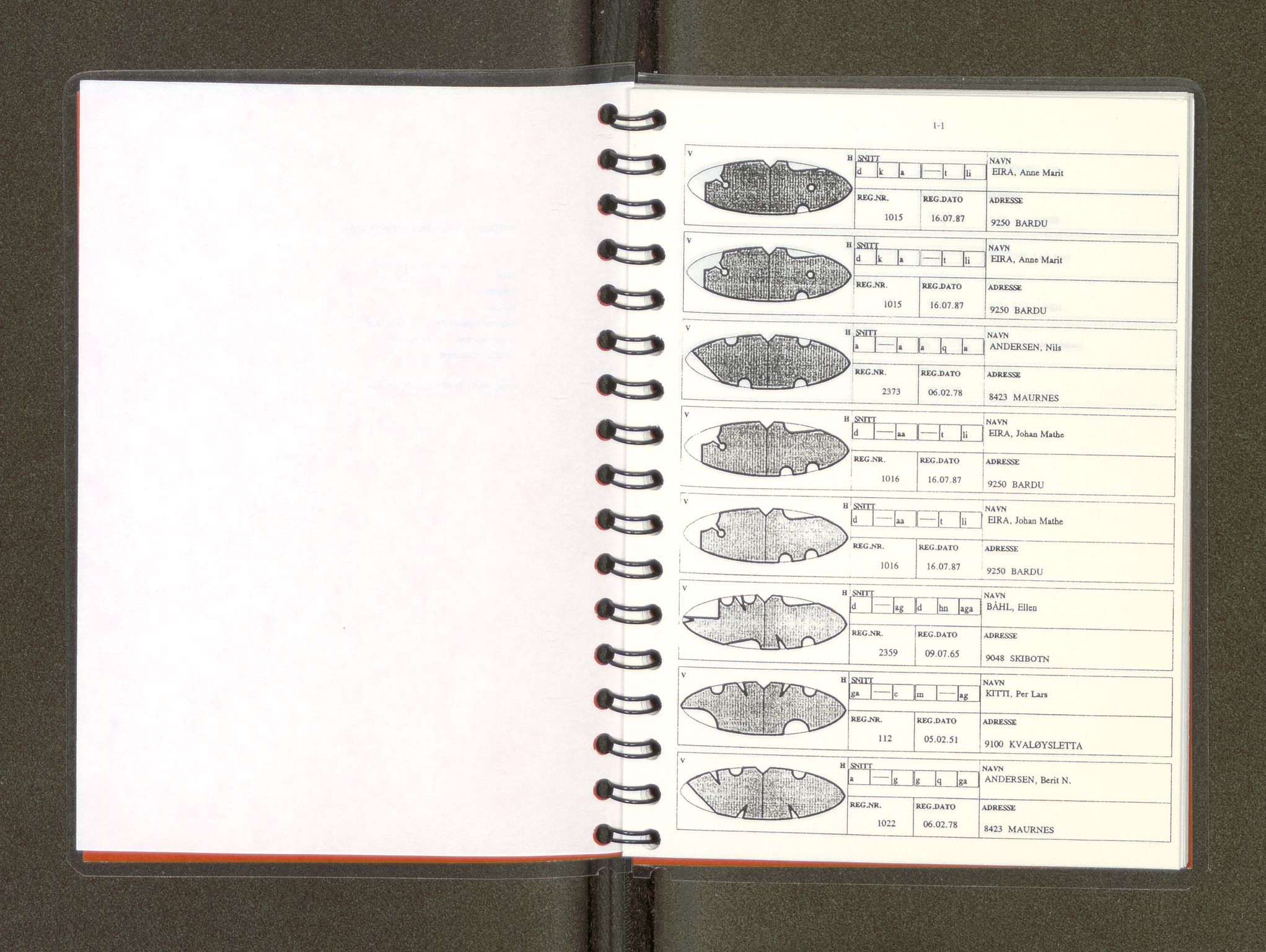 Reindriftsforvaltningen Nordland, AV/SAT-A-5309/D/Dc/L0502/0007: Korrespondanse ordnet etter arkivnøkkel / Reinmerkeregister, 1990-2001, p. 62