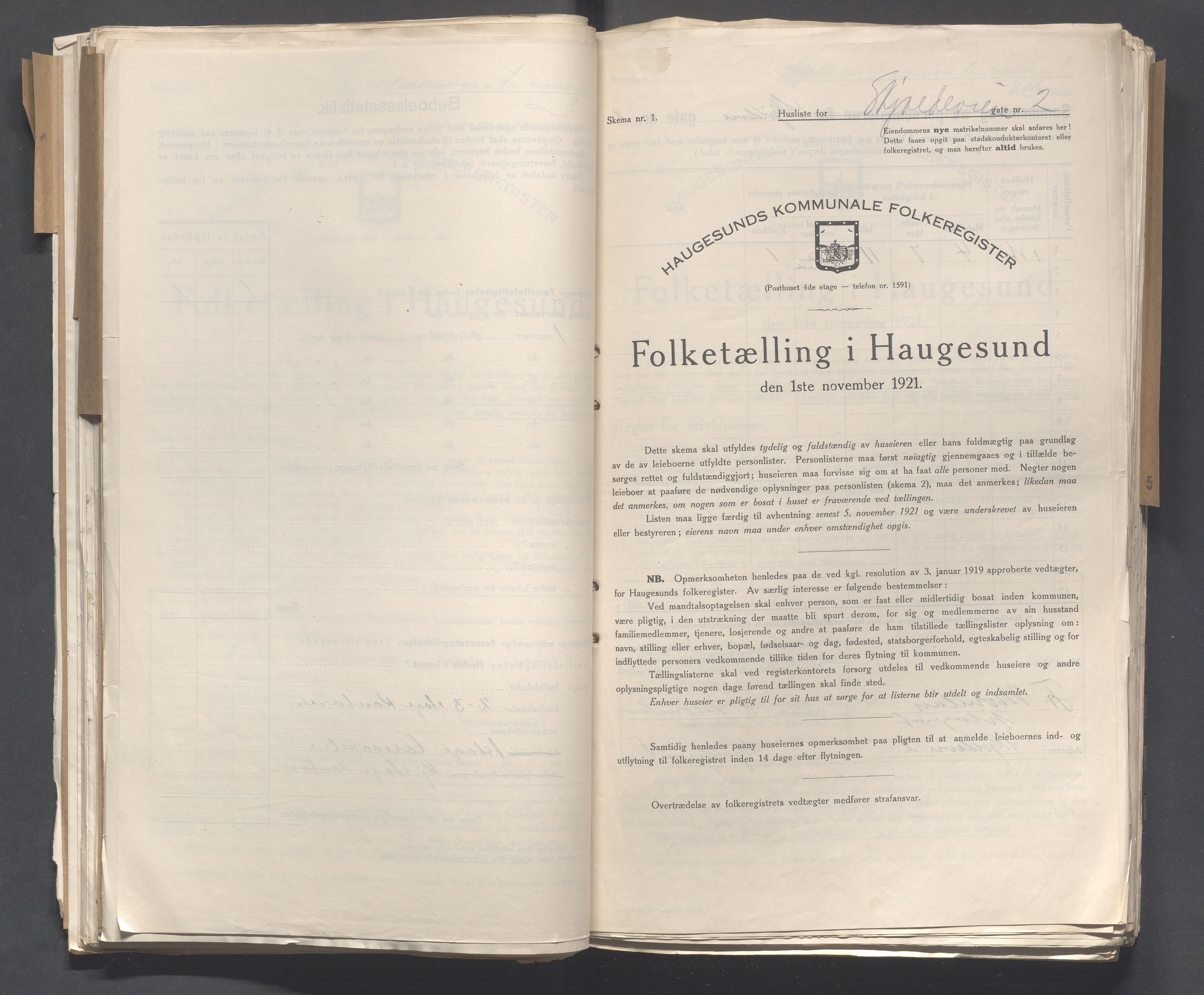 IKAR, Local census 1.11.1921 for Haugesund, 1921, p. 3991