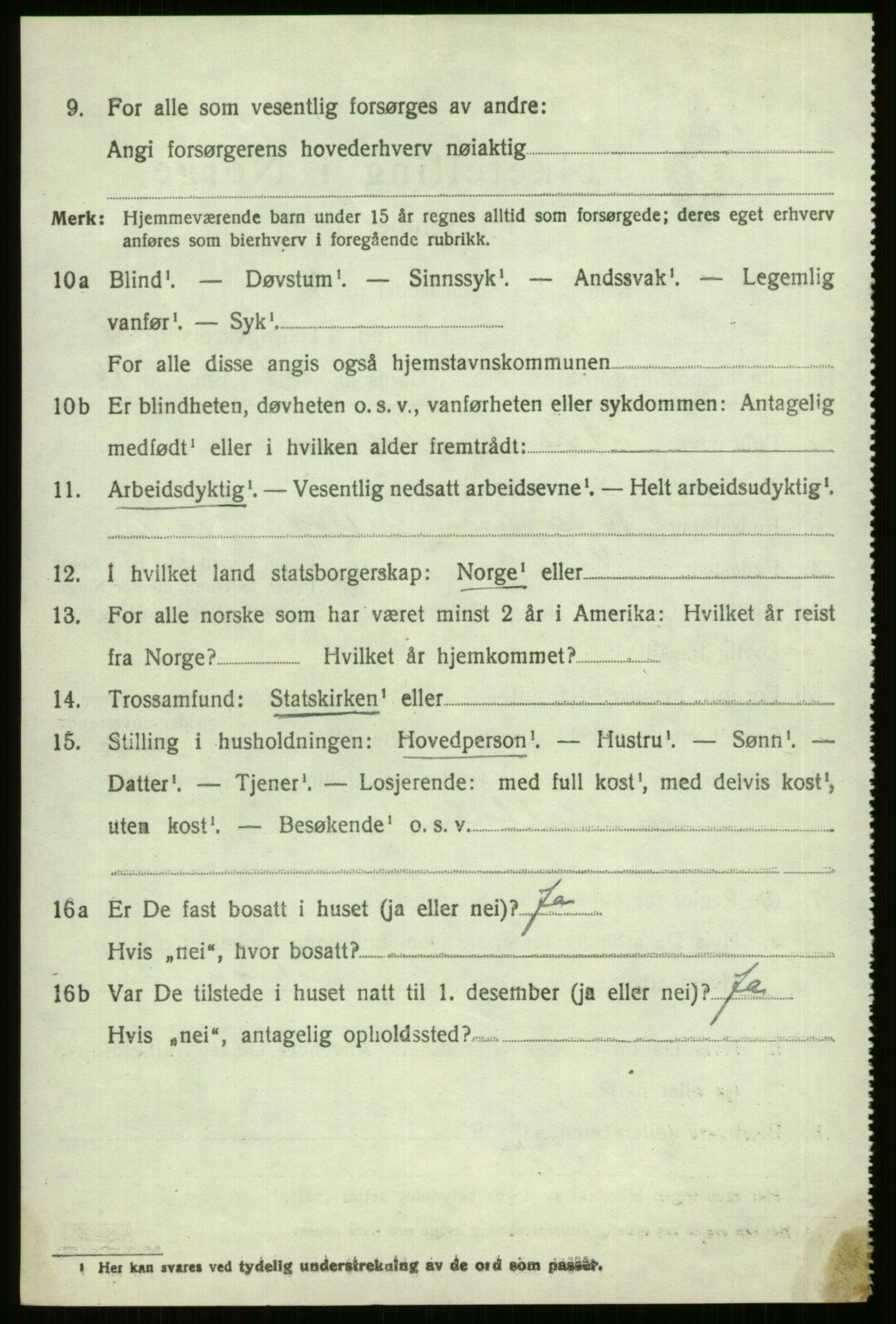 SAB, 1920 census for Voss, 1920, p. 5928