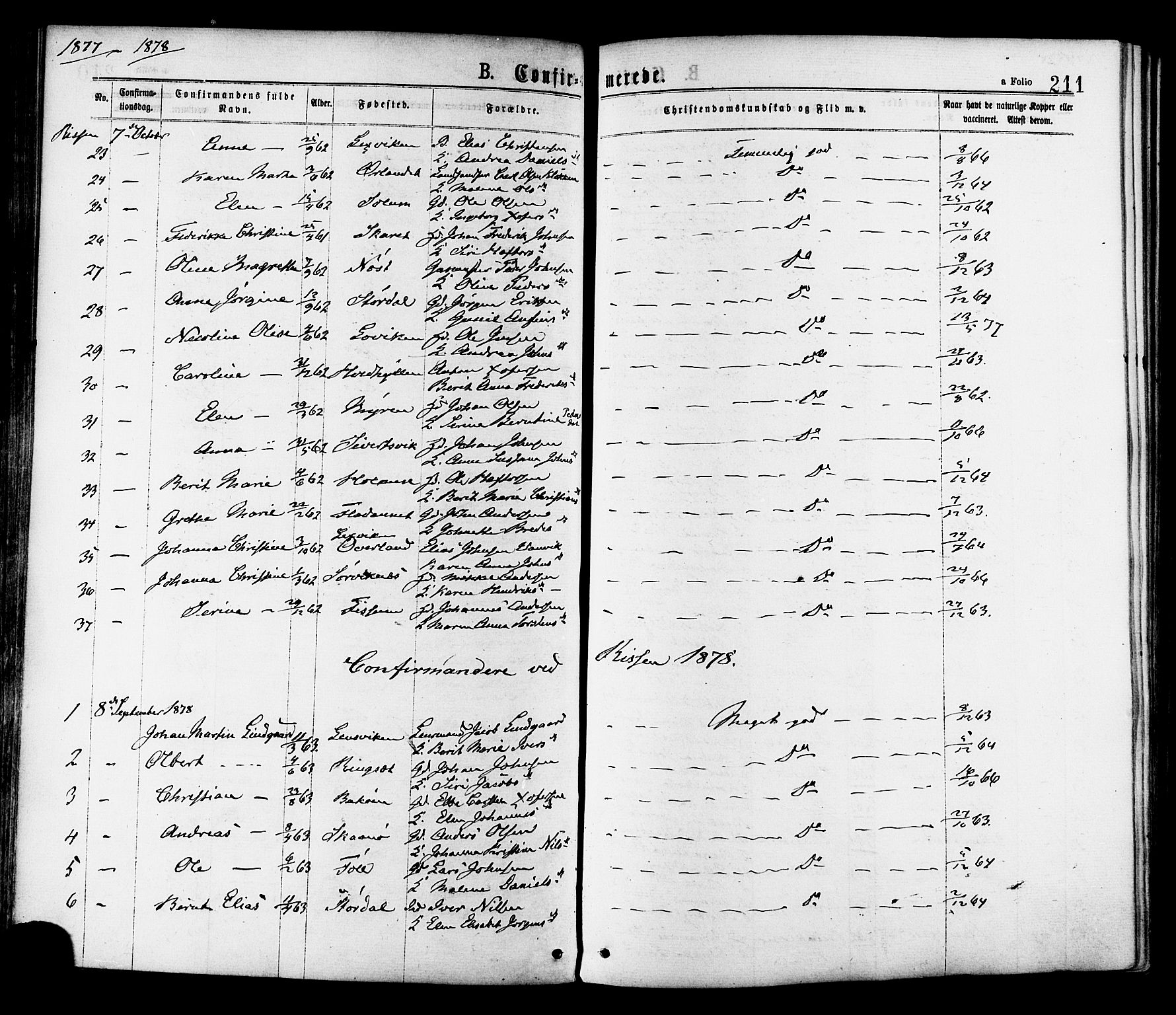 Ministerialprotokoller, klokkerbøker og fødselsregistre - Sør-Trøndelag, SAT/A-1456/646/L0613: Parish register (official) no. 646A11, 1870-1884, p. 211
