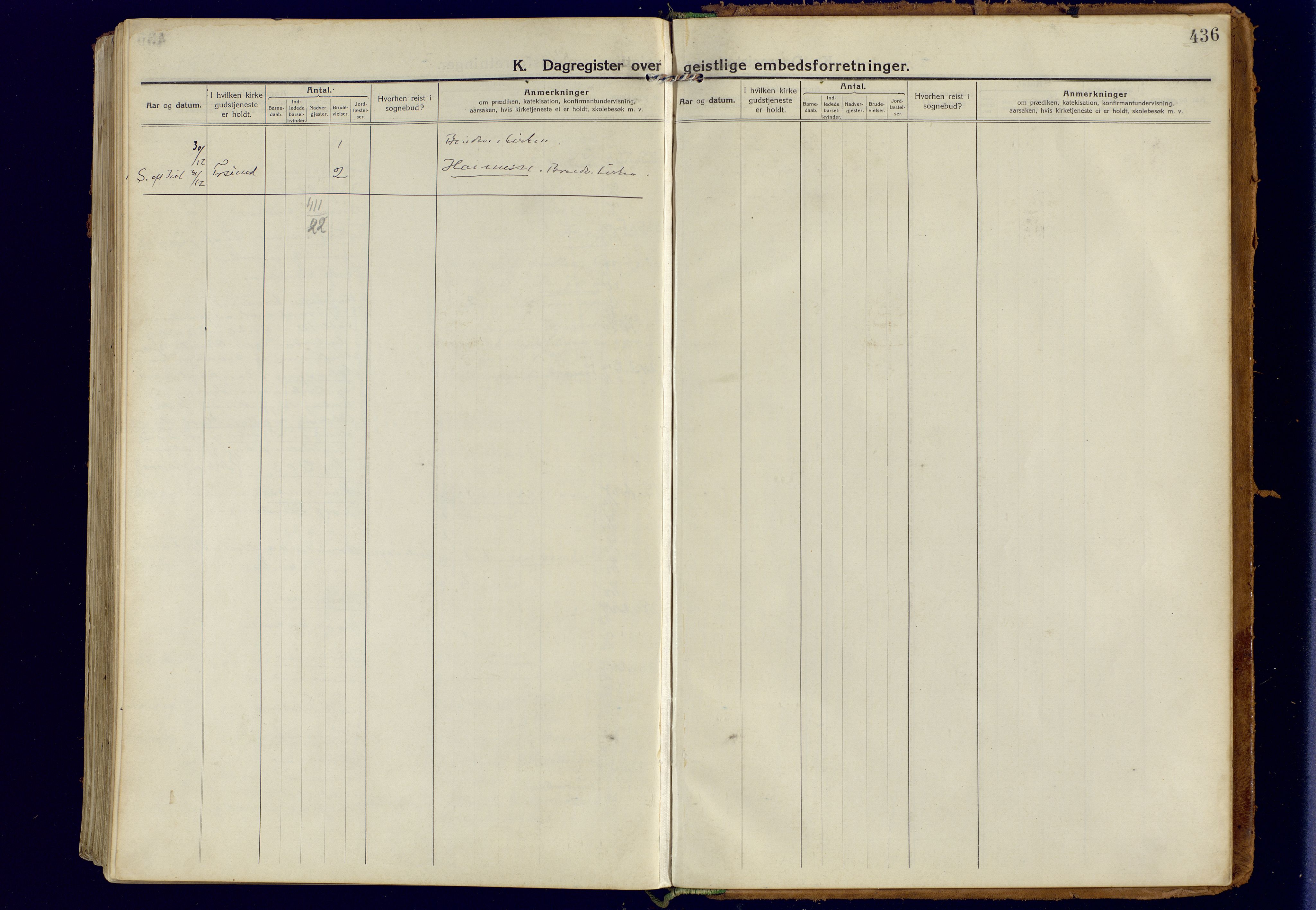 Tromsøysund sokneprestkontor, AV/SATØ-S-1304/G/Ga/L0008kirke: Parish register (official) no. 8, 1914-1922, p. 436