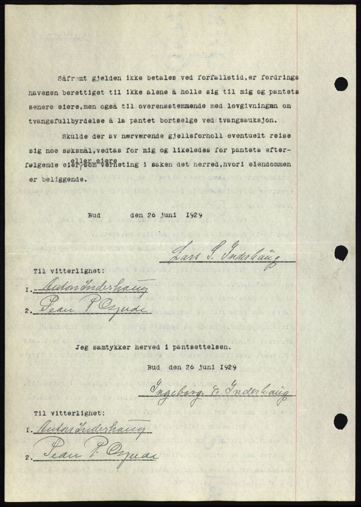 Romsdal sorenskriveri, AV/SAT-A-4149/1/2/2C/L0056: Mortgage book no. 50, 1929-1929, Deed date: 15.08.1929