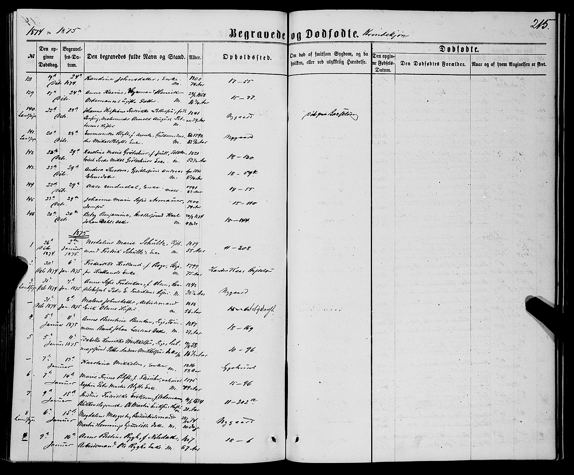 Domkirken sokneprestembete, AV/SAB-A-74801/H/Haa/L0042: Parish register (official) no. E 3, 1863-1876, p. 215