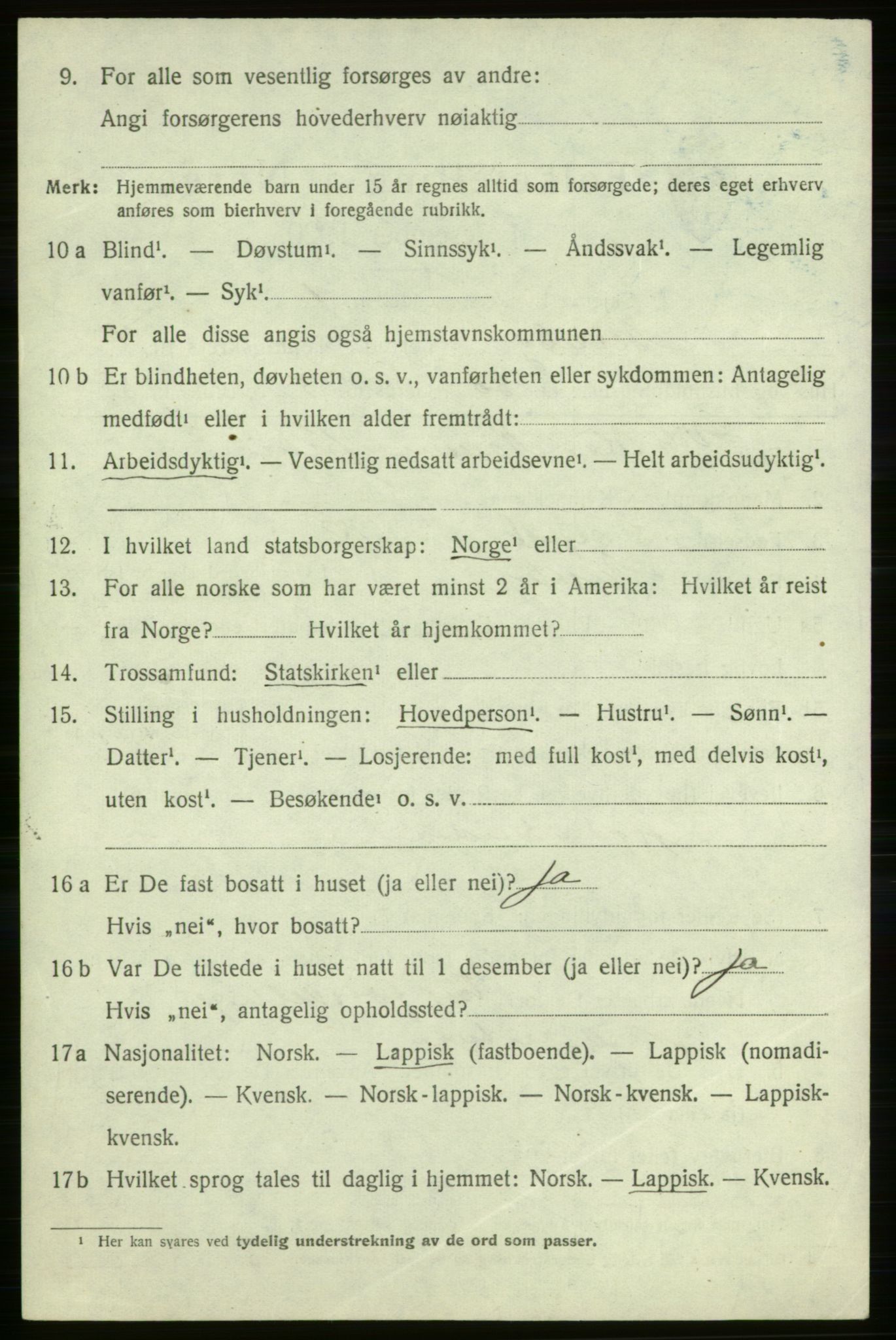 SATØ, 1920 census for Nesseby, 1920, p. 2217