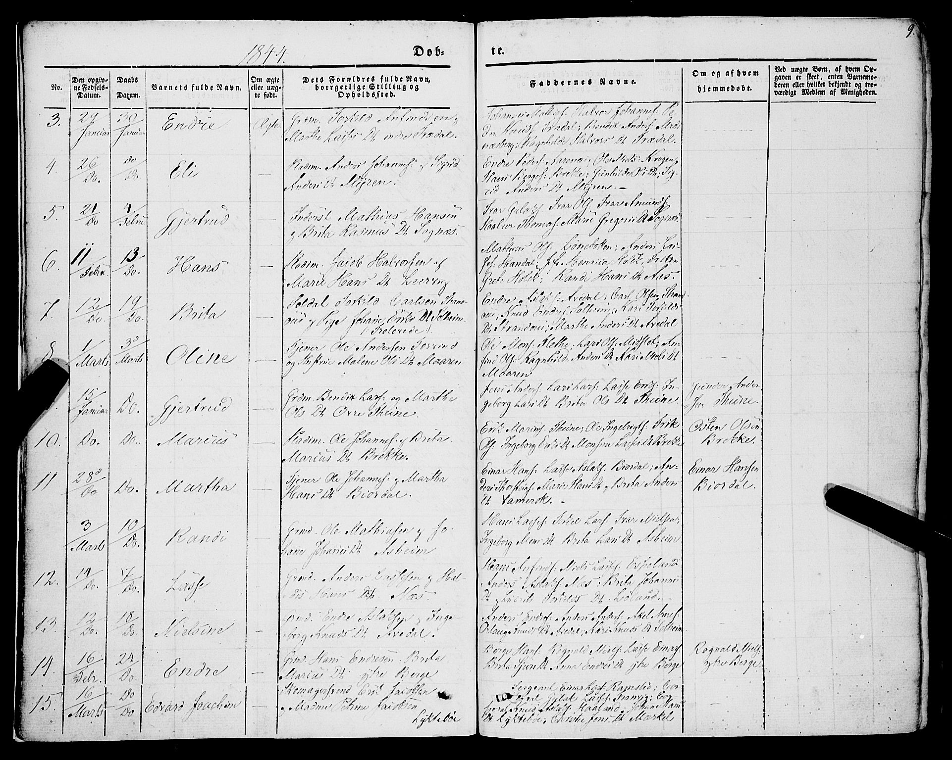 Lavik sokneprestembete, AV/SAB-A-80901: Parish register (official) no. A 3, 1843-1863, p. 9