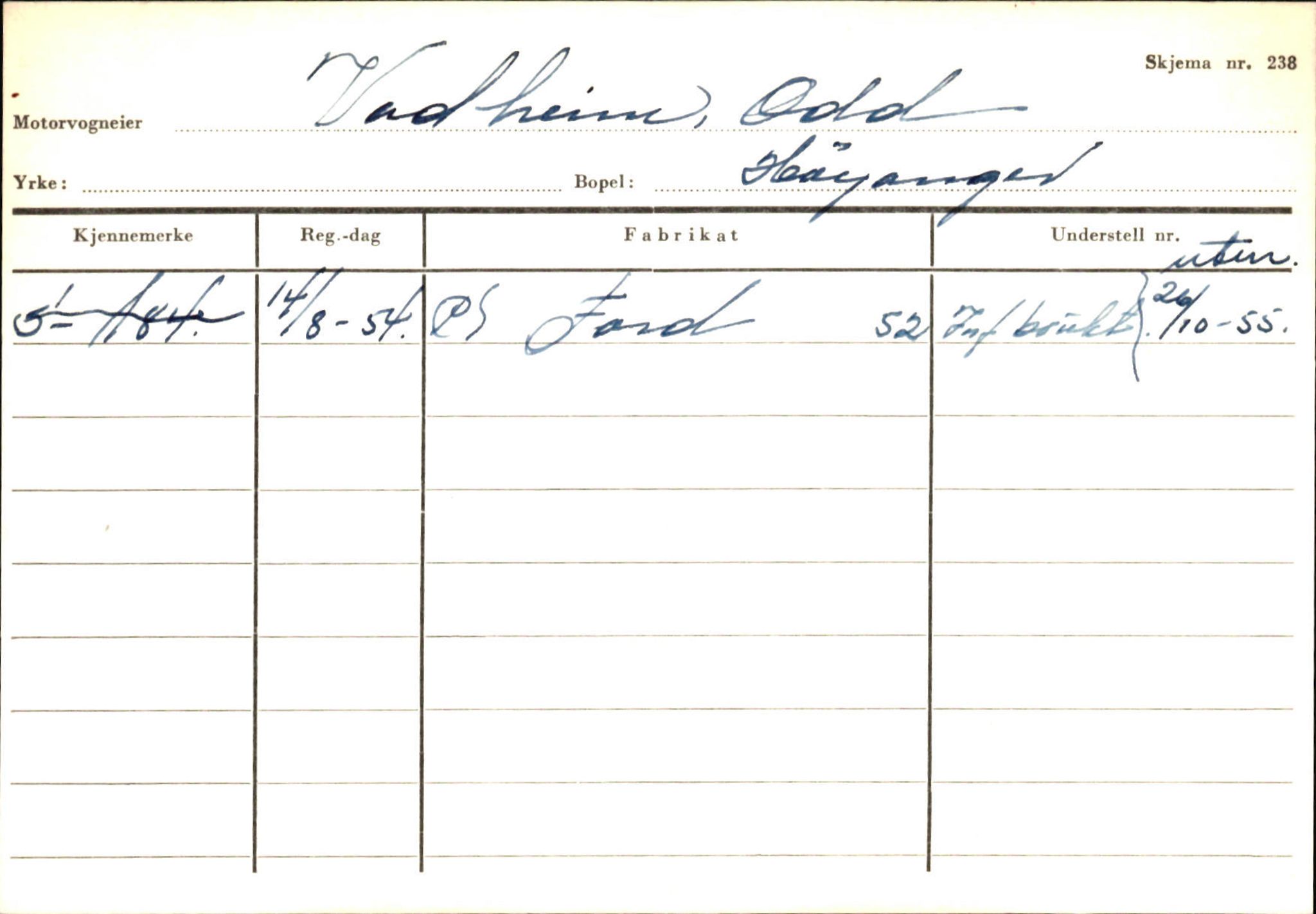 Statens vegvesen, Sogn og Fjordane vegkontor, AV/SAB-A-5301/4/F/L0131: Eigarregister Høyanger P-Å. Stryn S-Å, 1945-1975, p. 748