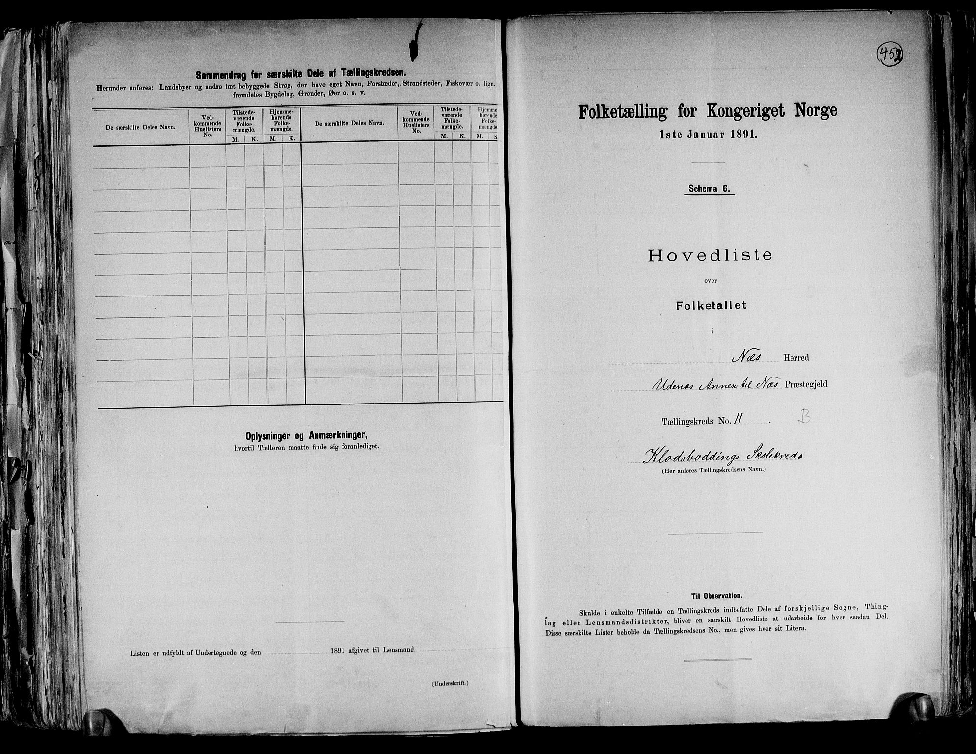 RA, 1891 census for 0236 Nes, 1891, p. 31
