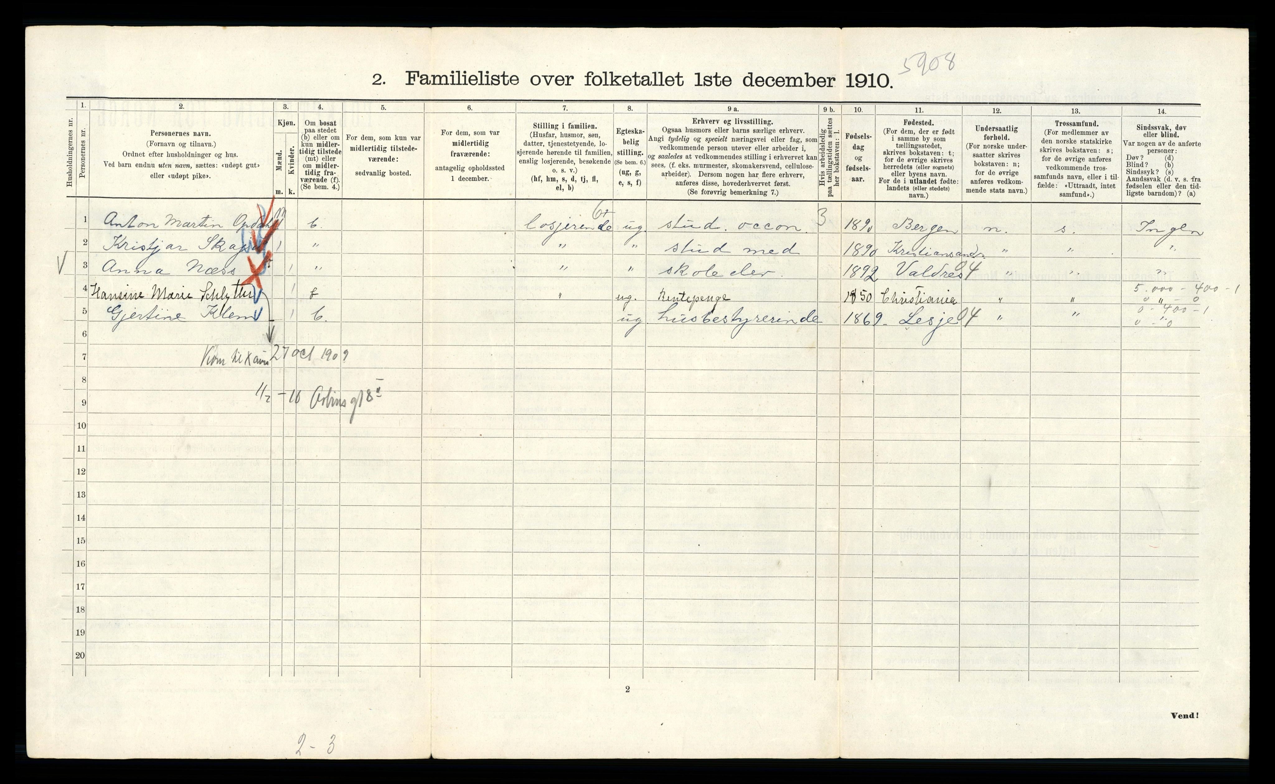 RA, 1910 census for Kristiania, 1910, p. 78680