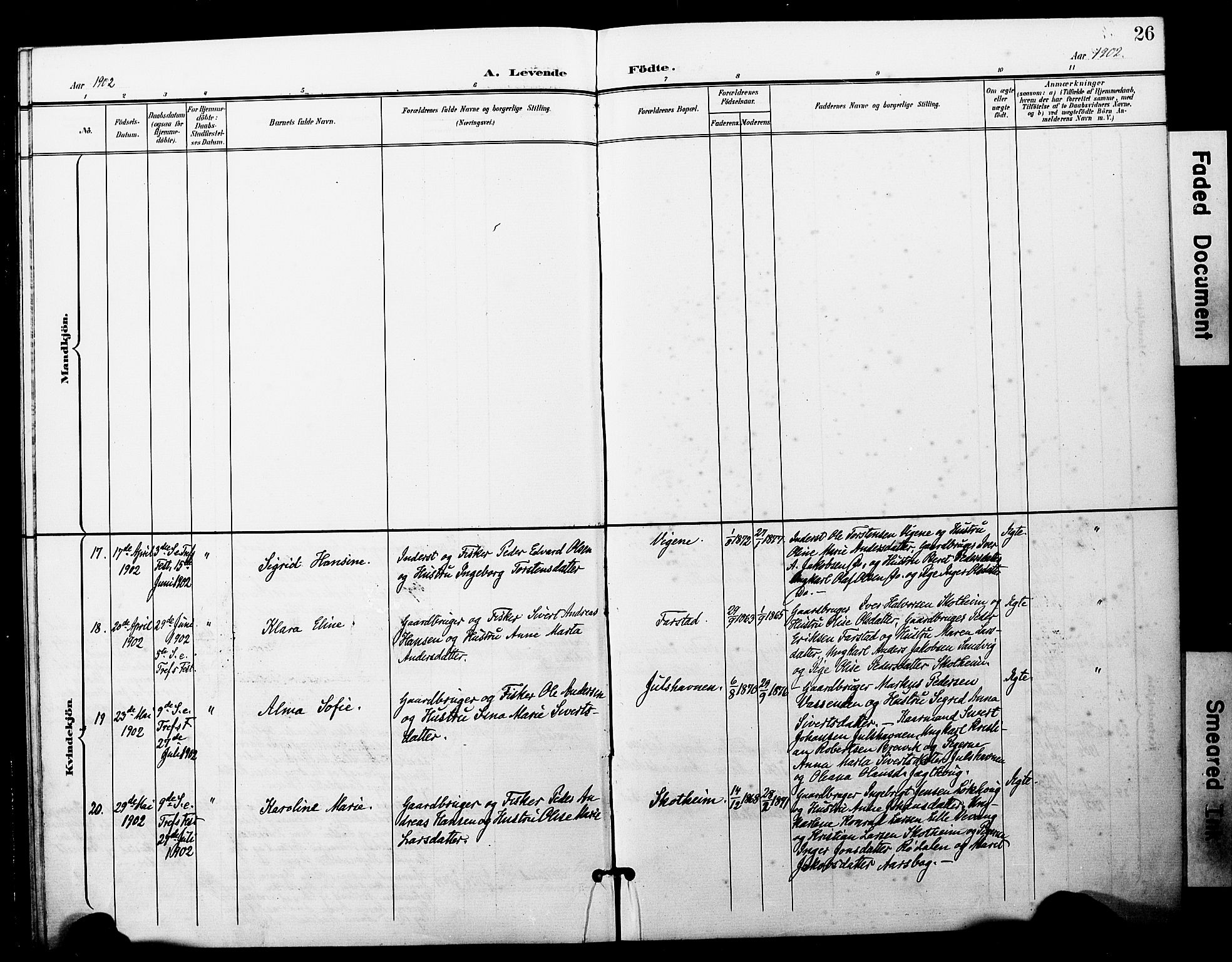 Ministerialprotokoller, klokkerbøker og fødselsregistre - Møre og Romsdal, AV/SAT-A-1454/567/L0779: Parish register (official) no. 567A02, 1898-1902, p. 26