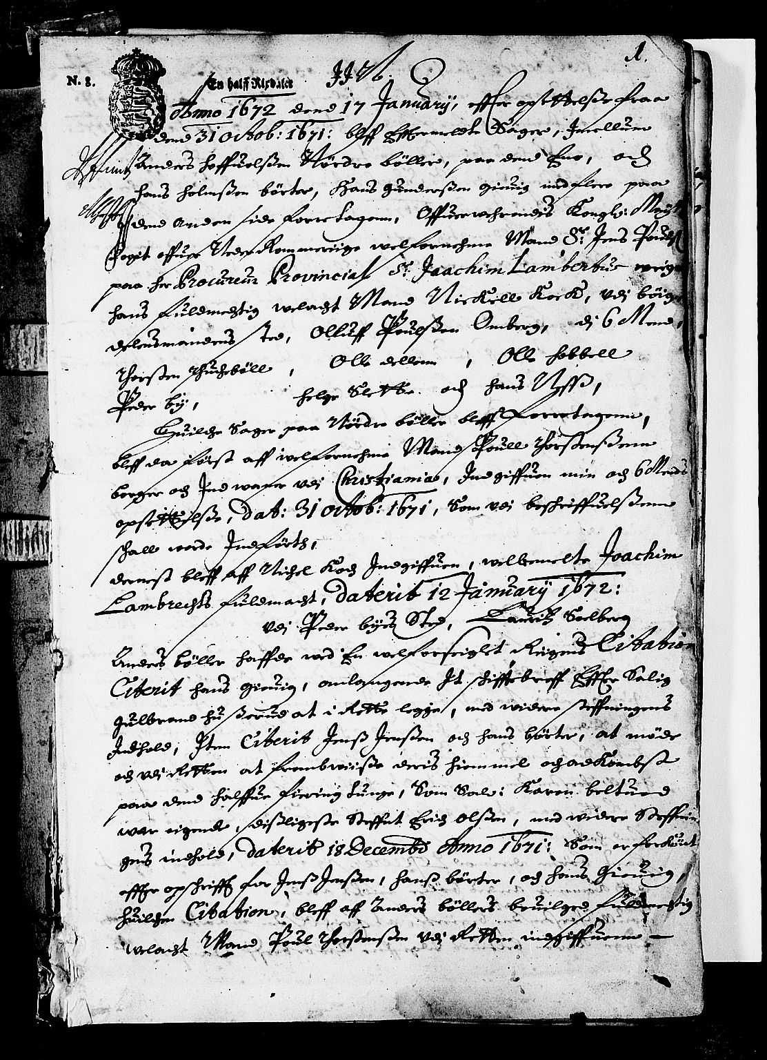 Nedre Romerike sorenskriveri, SAO/A-10469/F/Fb/L0006: Tingbok, 1672, p. 1a