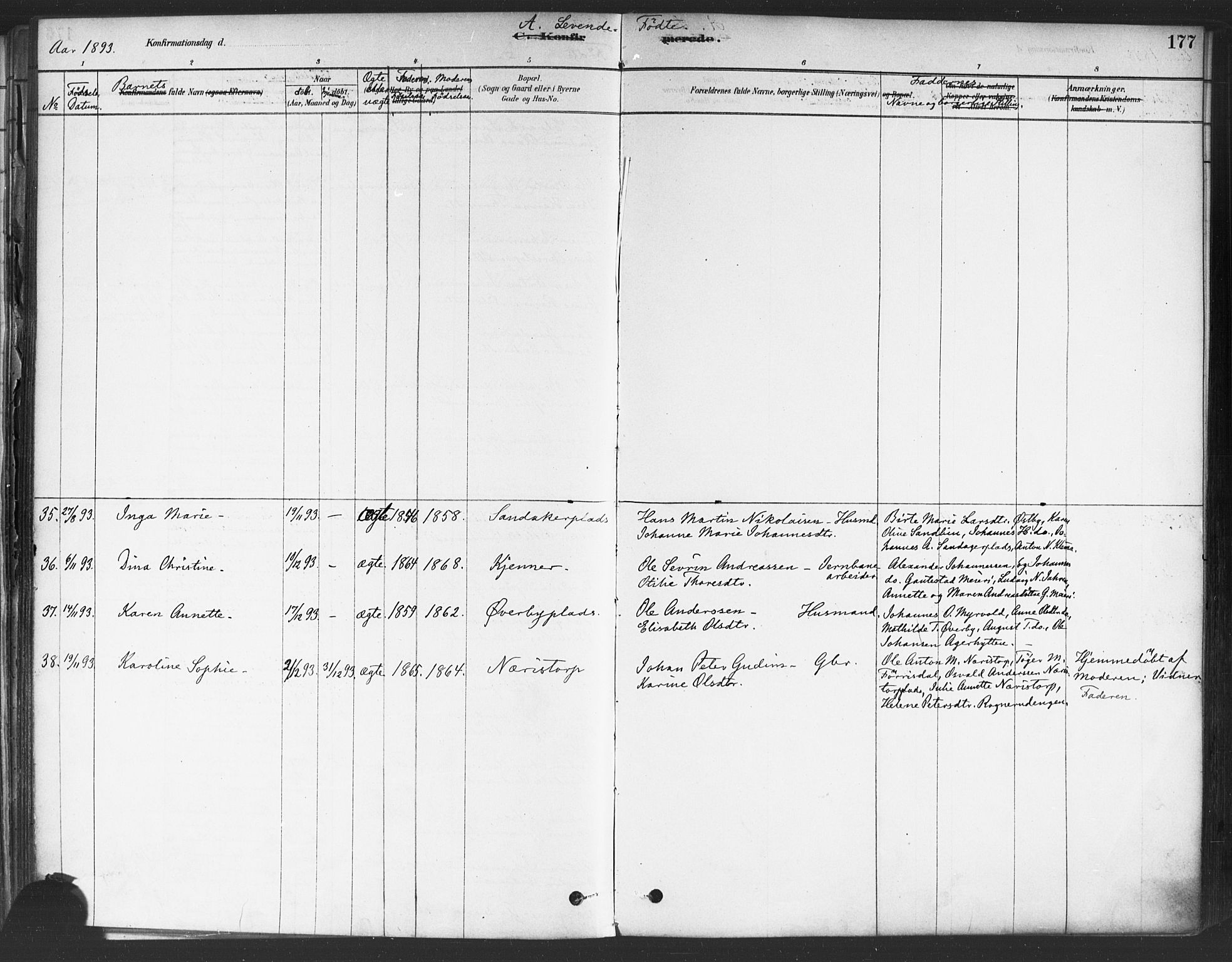 Rakkestad prestekontor Kirkebøker, AV/SAO-A-2008/F/Fa/L0012: Parish register (official) no. I 12, 1878-1893, p. 177