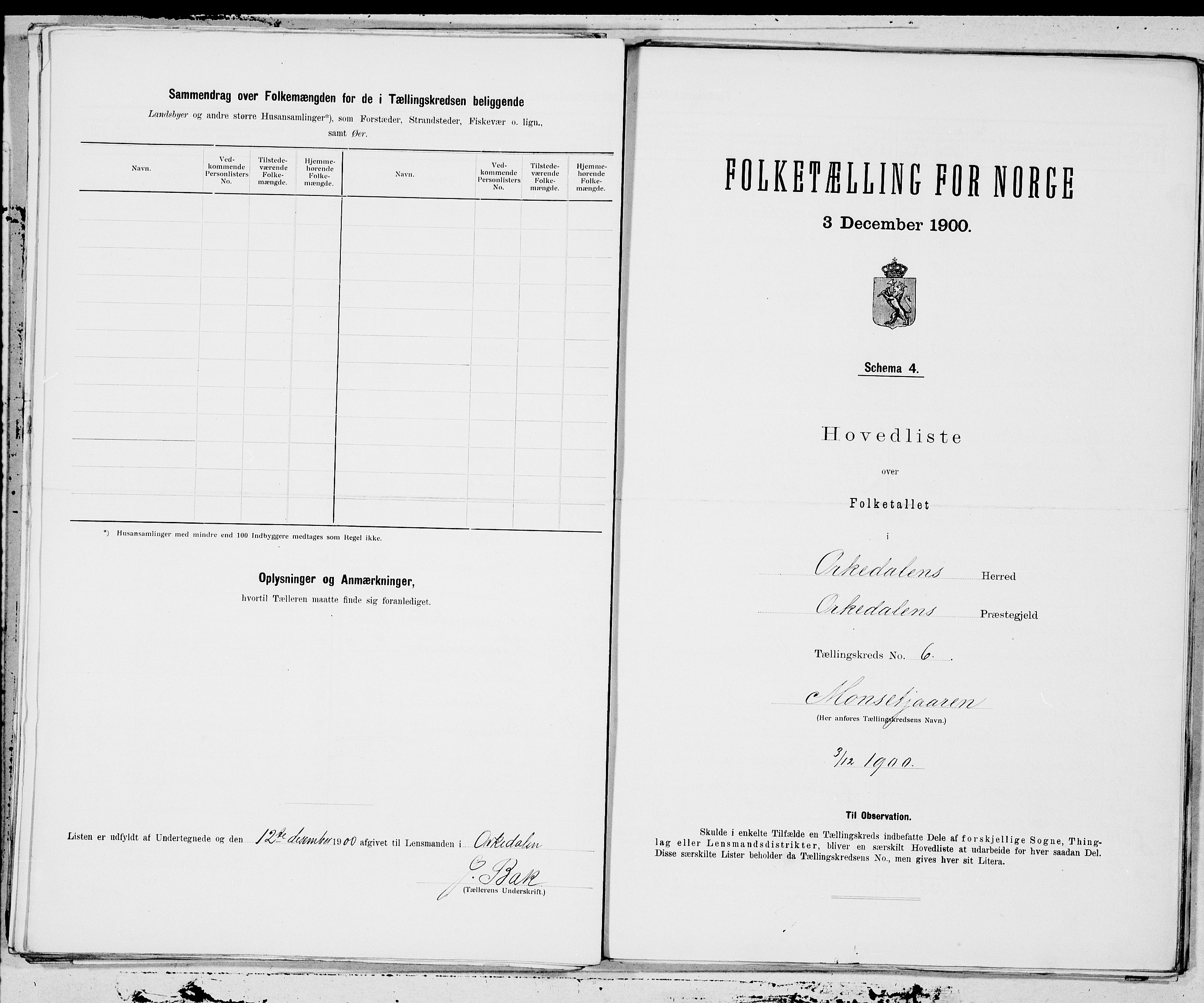 SAT, 1900 census for Orkdal, 1900, p. 14