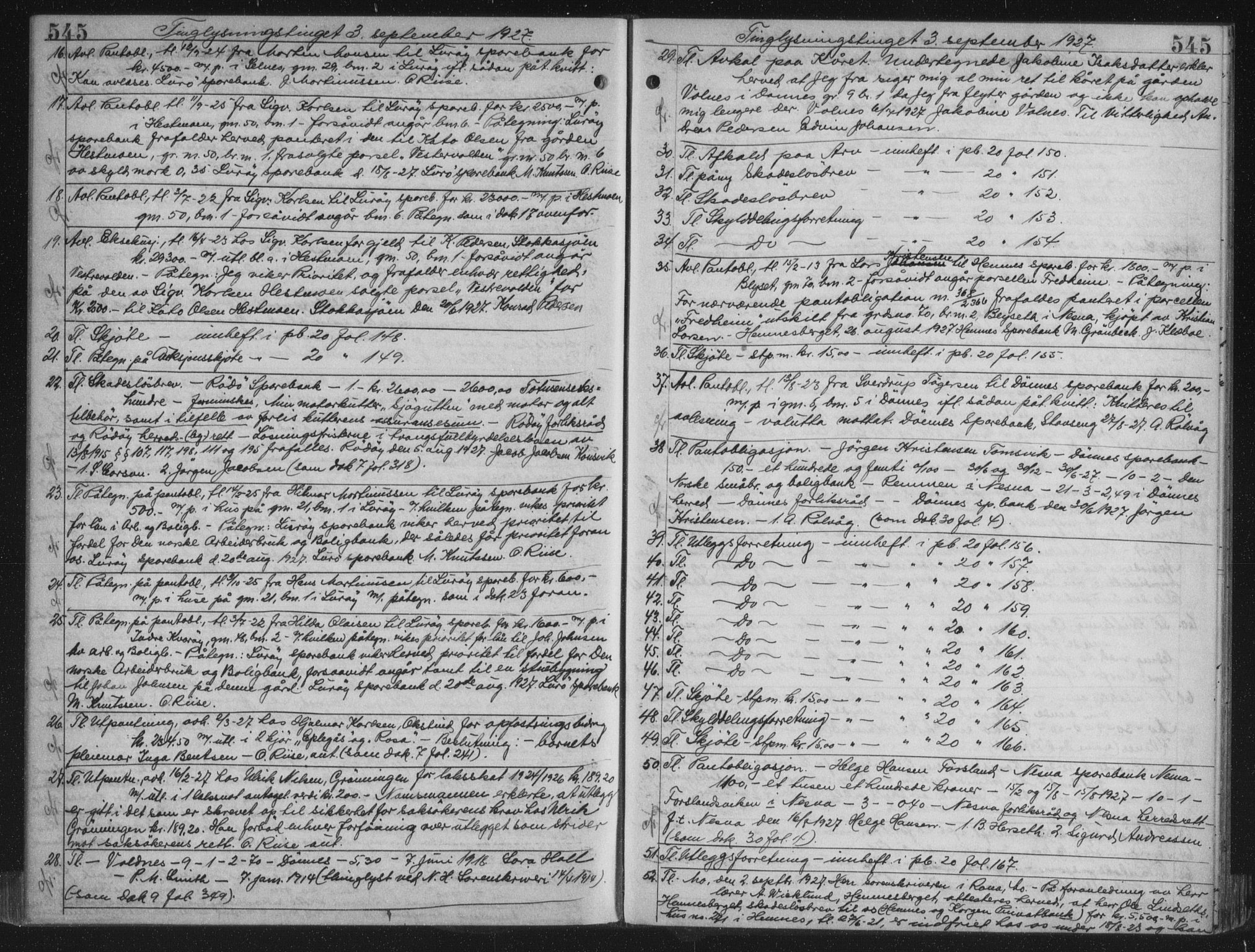 Rana sorenskriveri , AV/SAT-A-1108/1/2/2C/L0018: Mortgage book no. 18, 1923-1928, p. 545, Deed date: 03.09.1927