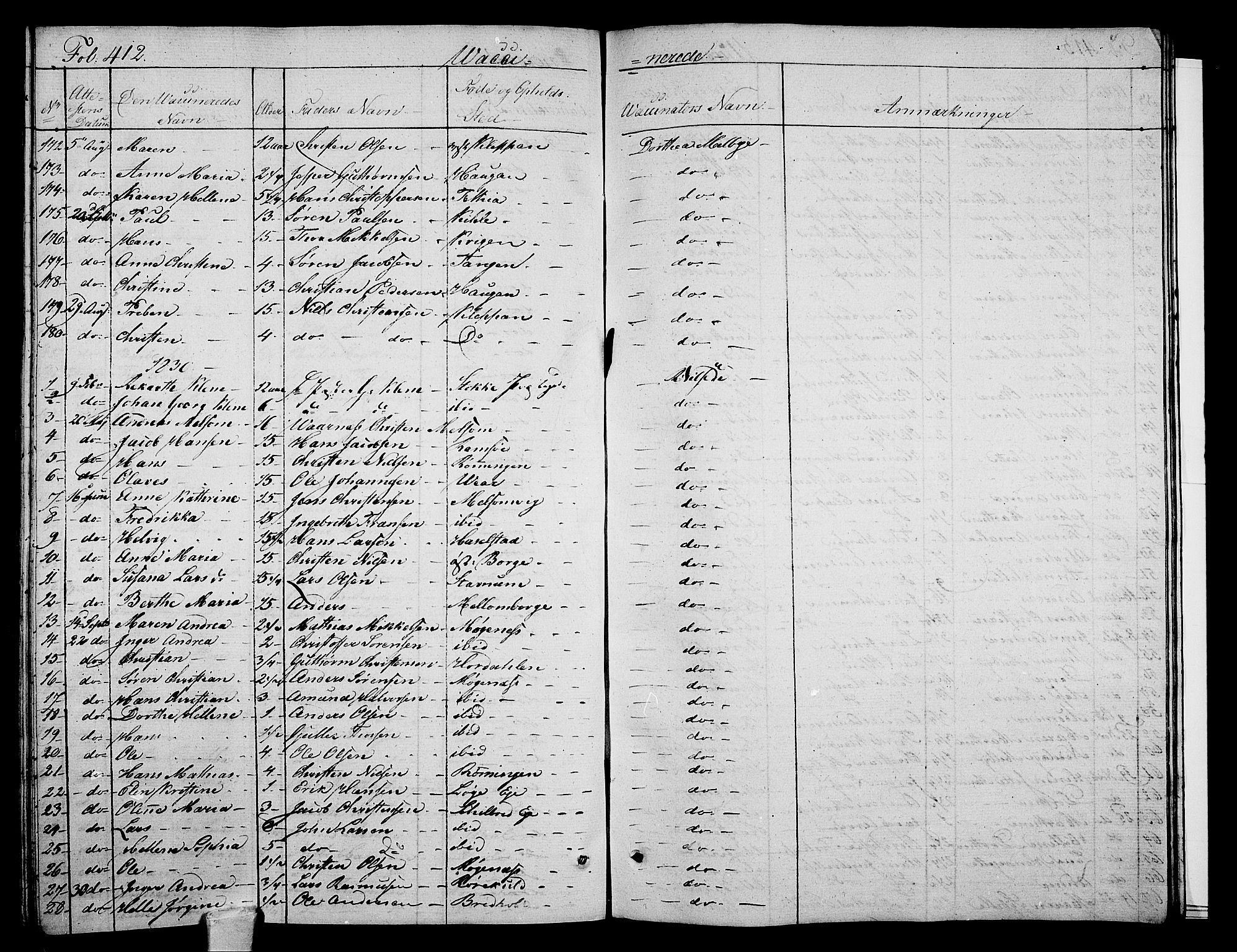 Stokke kirkebøker, AV/SAKO-A-320/F/Fa/L0006: Parish register (official) no. I 6, 1826-1843, p. 412