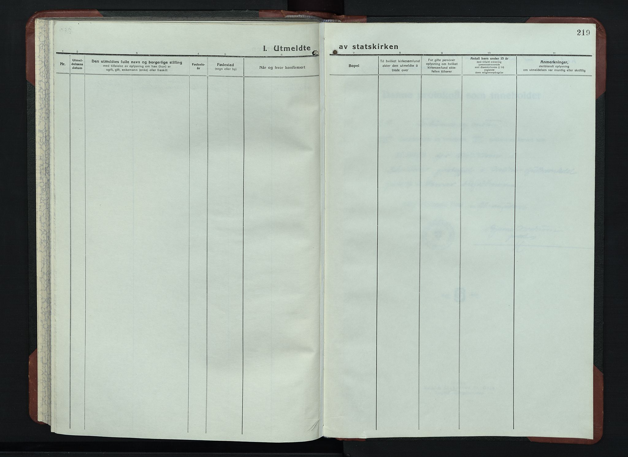 Sør-Fron prestekontor, AV/SAH-PREST-010/H/Ha/Hab/L0006: Parish register (copy) no. 6, 1933-1948, p. 219