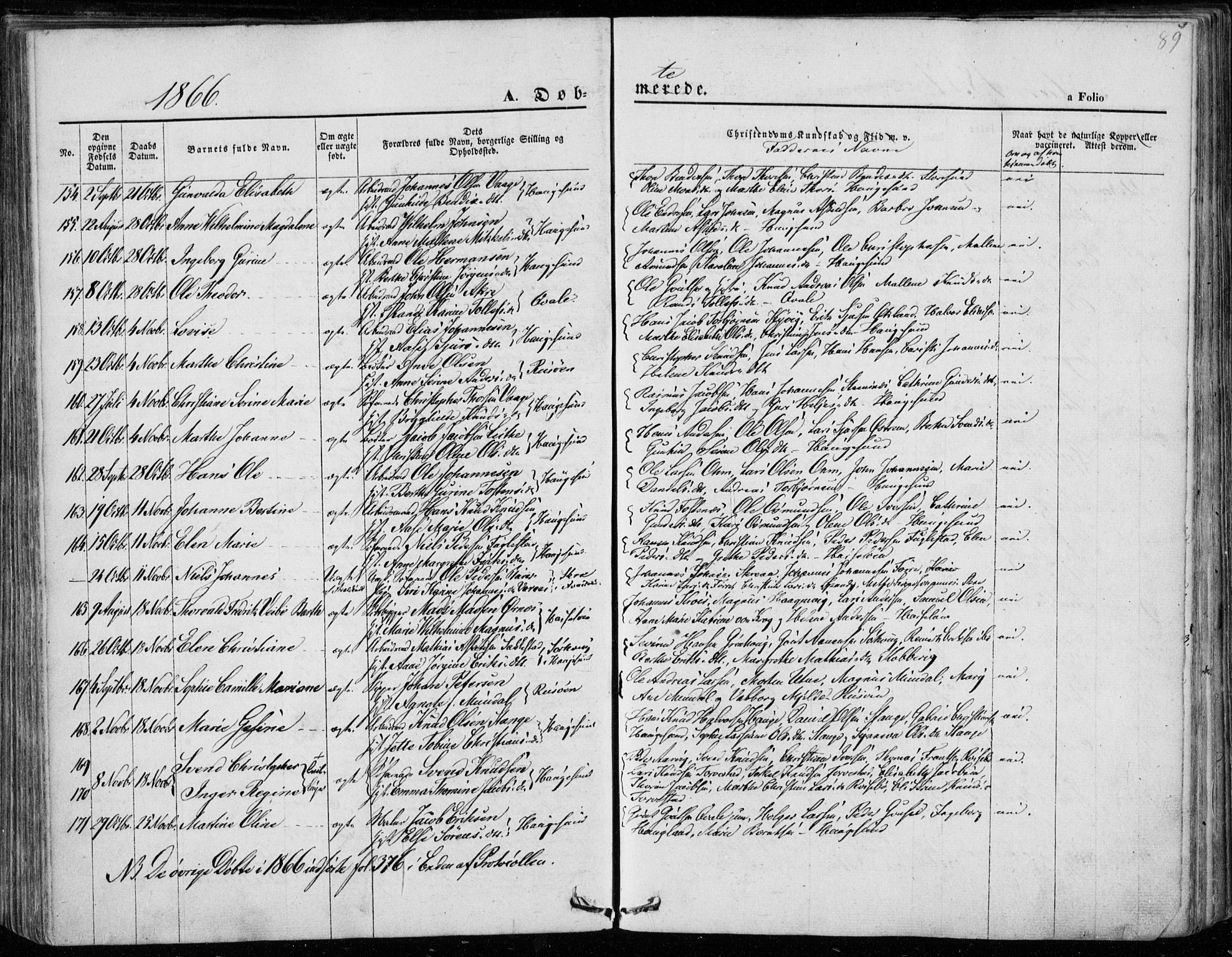 Torvastad sokneprestkontor, AV/SAST-A -101857/H/Ha/Haa/L0011: Parish register (official) no. A 11, 1857-1866, p. 89