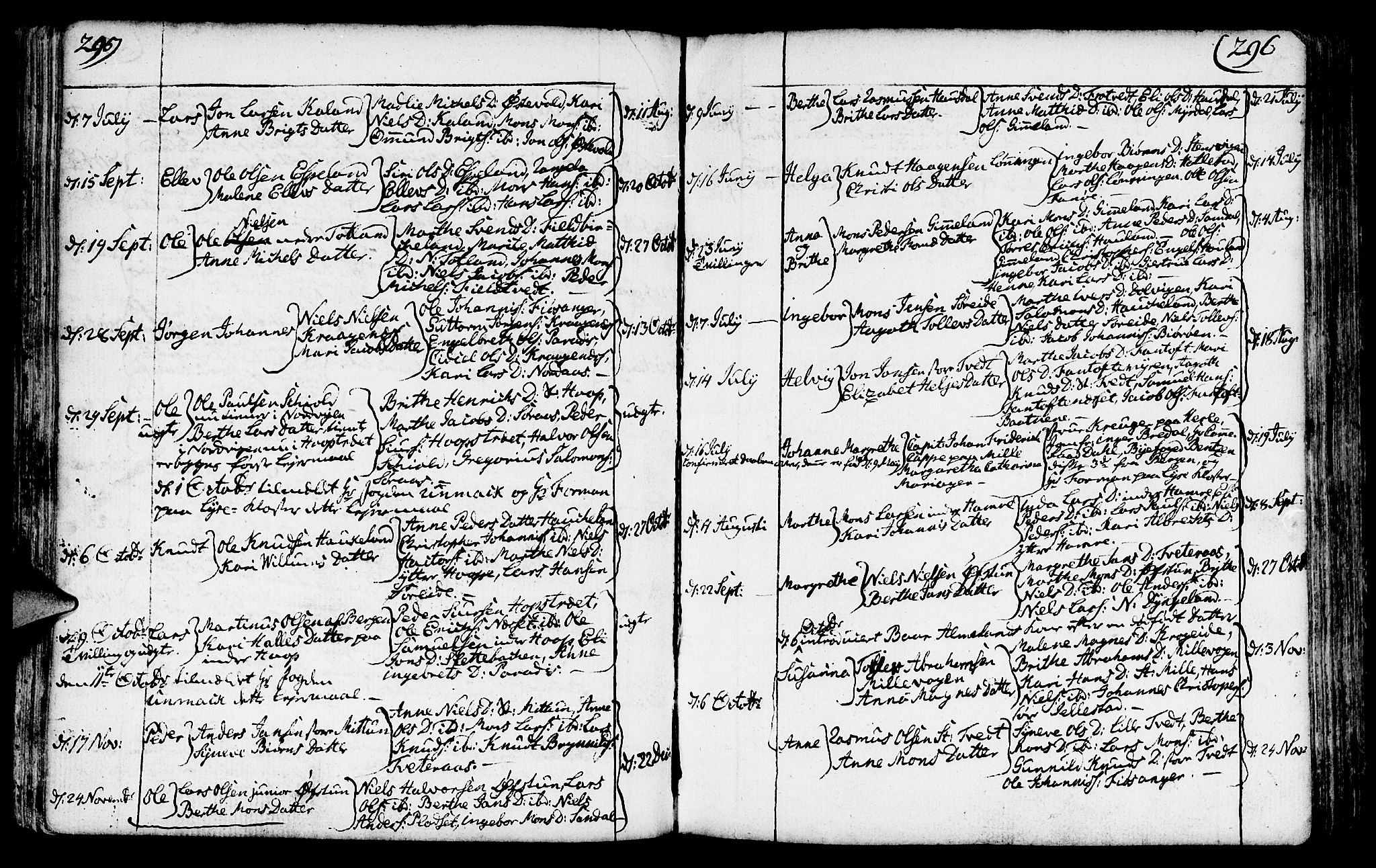 Fana Sokneprestembete, AV/SAB-A-75101/H/Haa/Haaa/L0005: Parish register (official) no. A 5, 1773-1799, p. 295-296