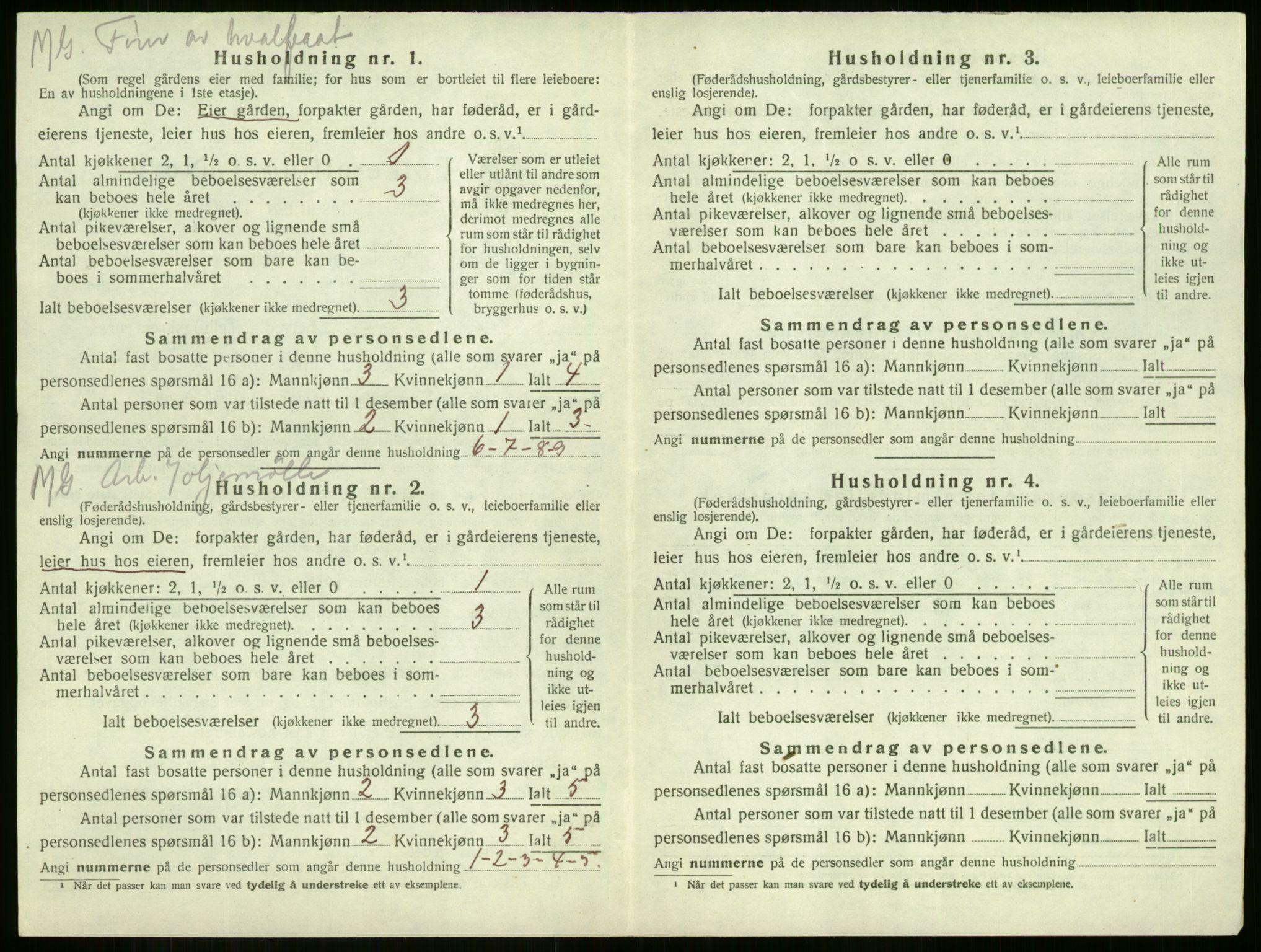 SAKO, 1920 census for Sandeherred, 1920, p. 3238