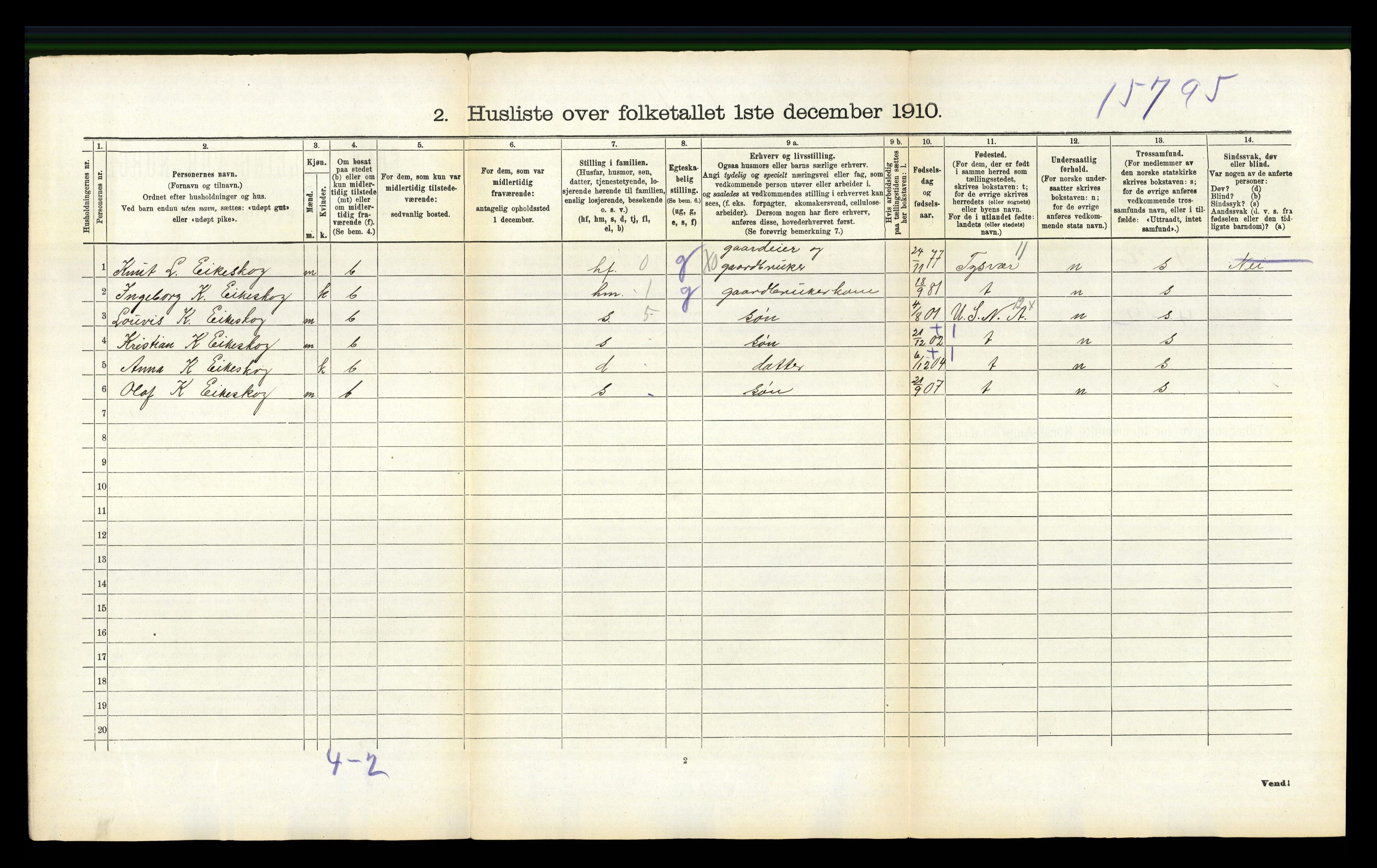 RA, 1910 census for Skåre, 1910, p. 75