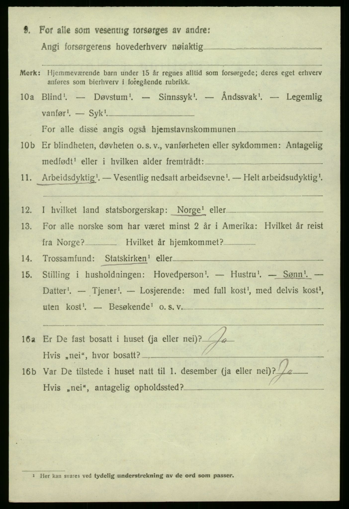 SAB, 1920 census for Masfjorden, 1920, p. 2066