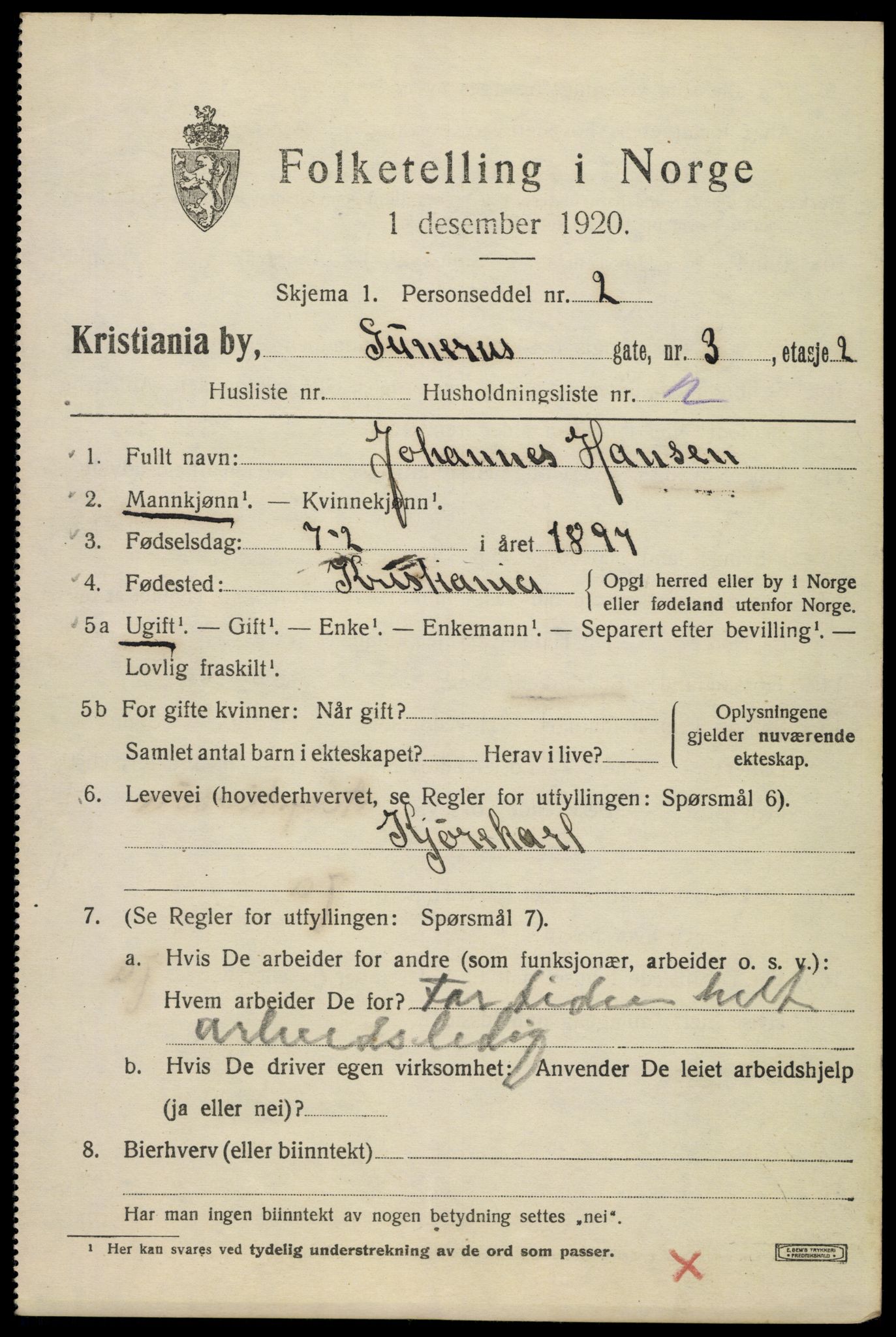 SAO, 1920 census for Kristiania, 1920, p. 261071