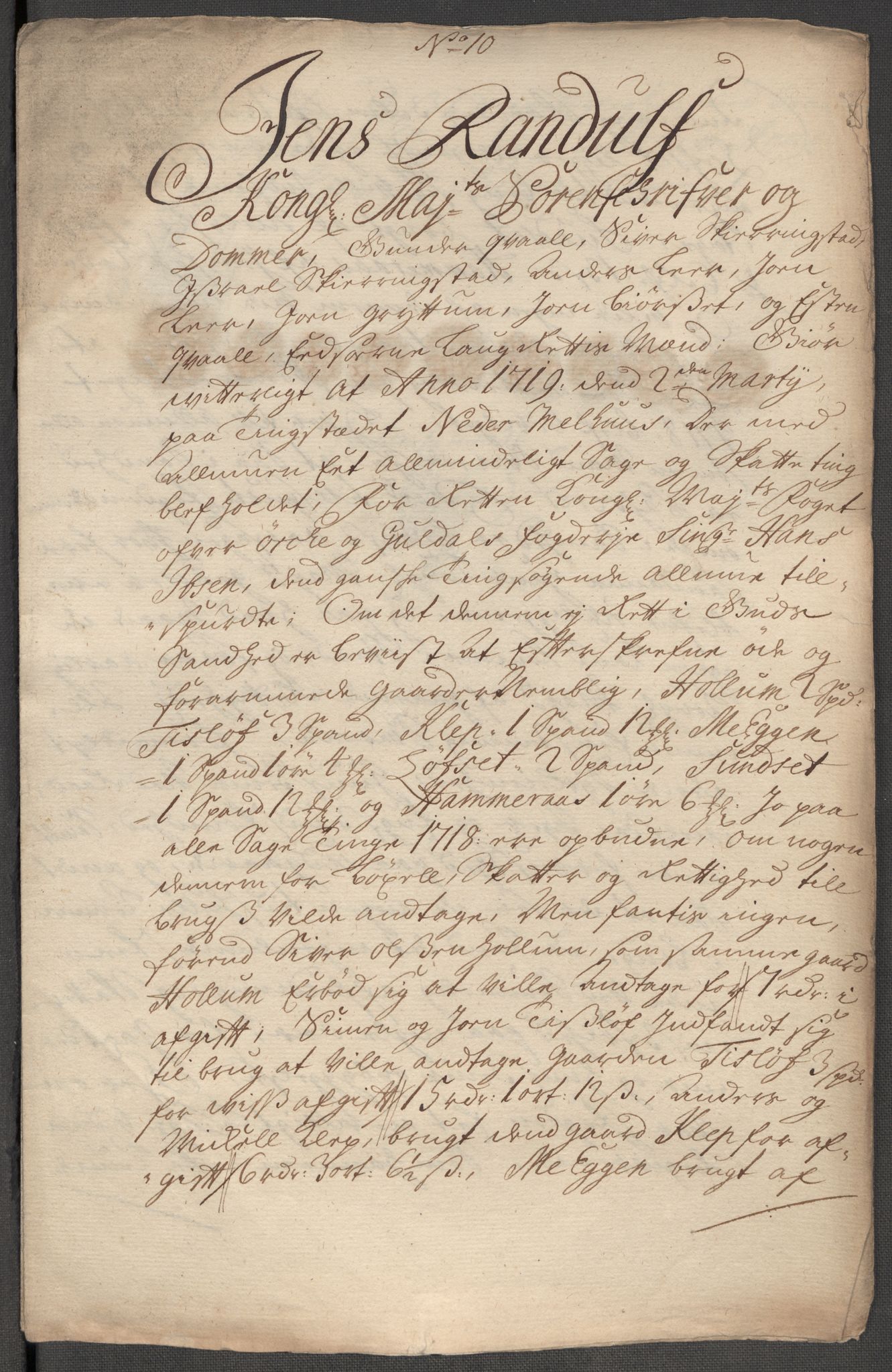 Rentekammeret inntil 1814, Reviderte regnskaper, Fogderegnskap, RA/EA-4092/R60/L3972: Fogderegnskap Orkdal og Gauldal, 1718, p. 311