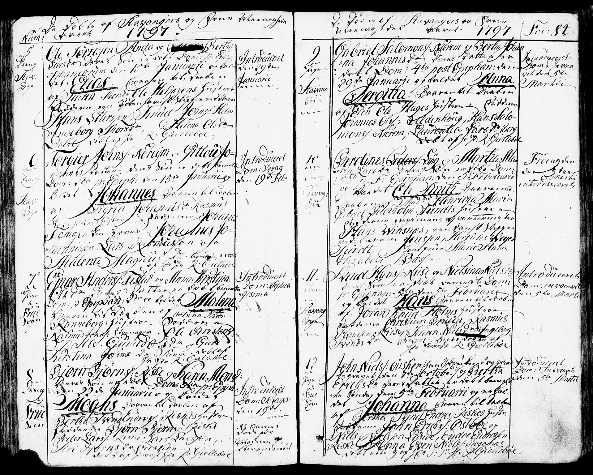 Domkirken sokneprestkontor, SAST/A-101812/001/30/30BB/L0007: Parish register (copy) no. B 7, 1791-1813, p. 84