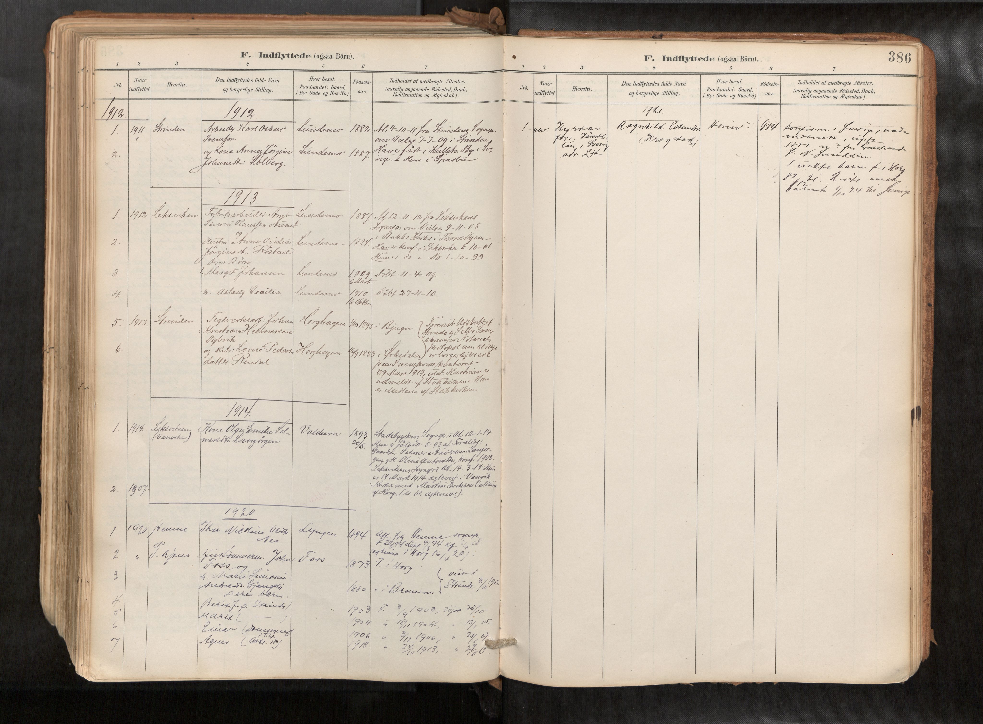 Ministerialprotokoller, klokkerbøker og fødselsregistre - Sør-Trøndelag, SAT/A-1456/692/L1105b: Parish register (official) no. 692A06, 1891-1934, p. 386