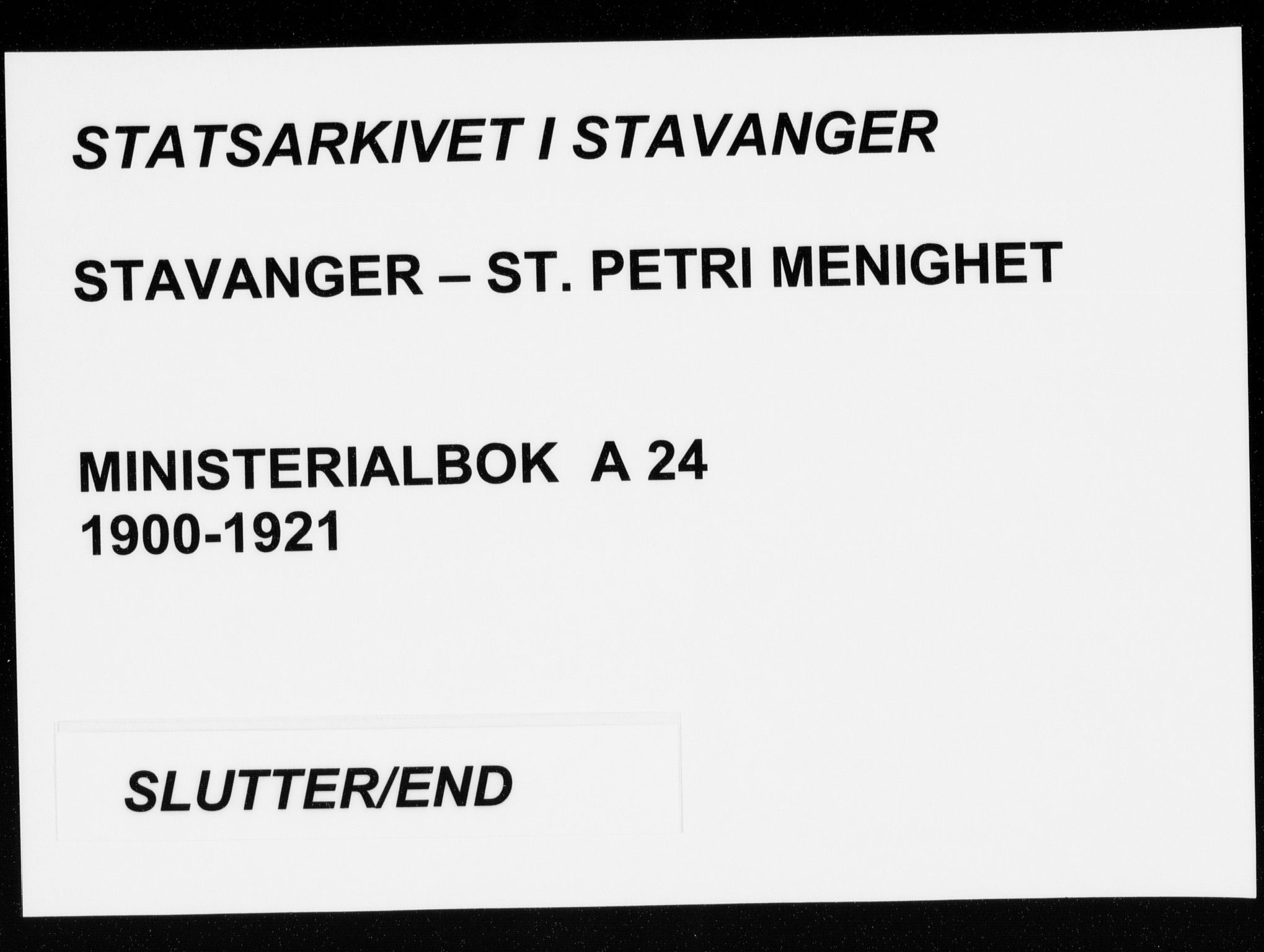 St. Petri sokneprestkontor, AV/SAST-A-101813/002/A/L0003: Parish register (official) no. A 24, 1900-1921