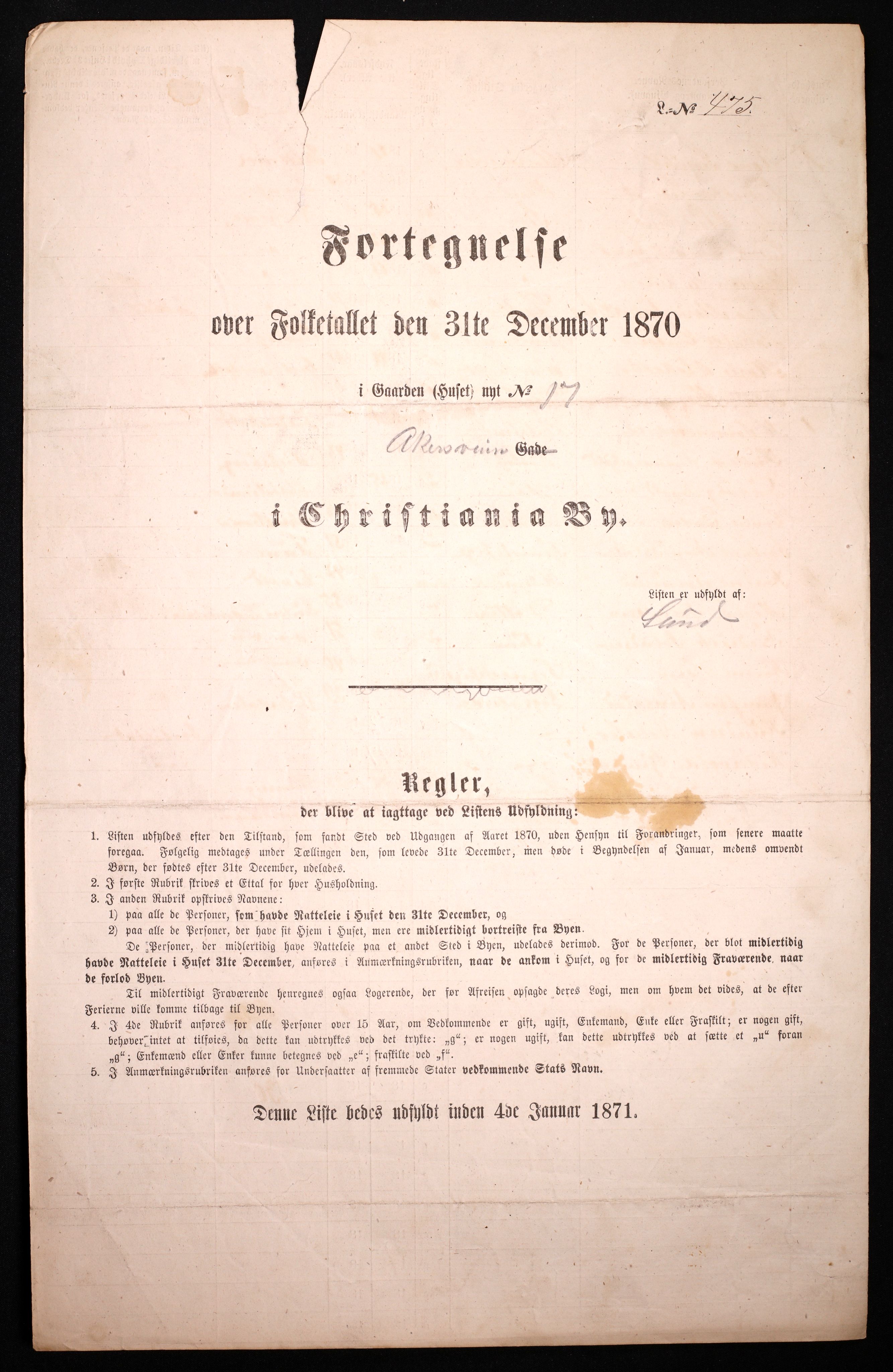 RA, 1870 census for 0301 Kristiania, 1870, p. 244