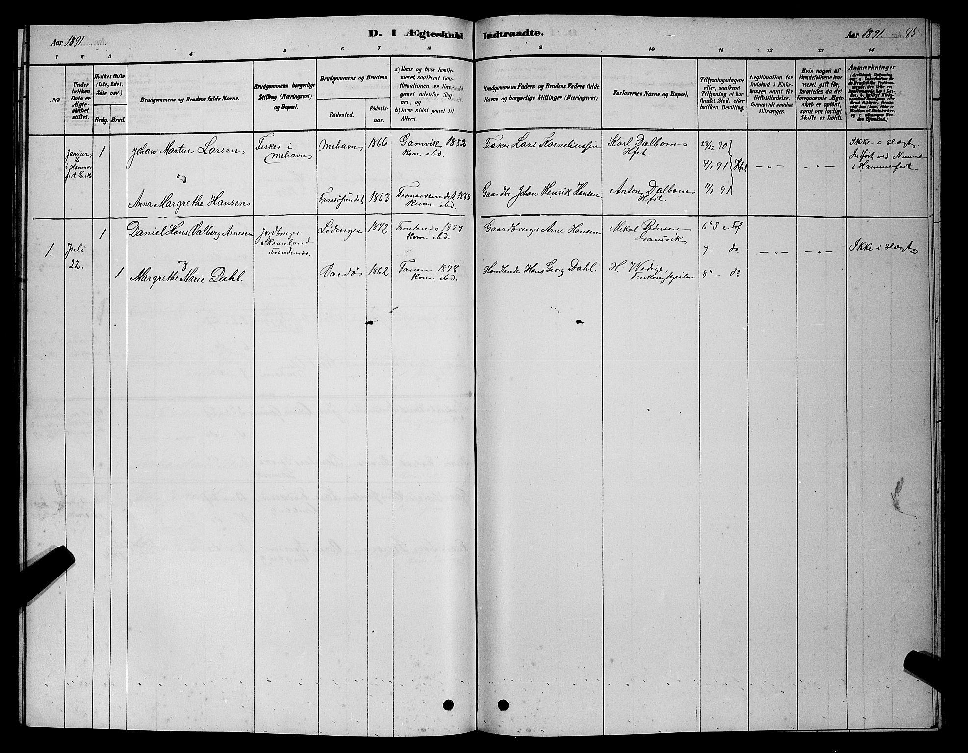 Tana sokneprestkontor, SATØ/S-1334/H/Hb/L0005klokker: Parish register (copy) no. 5, 1878-1891, p. 85