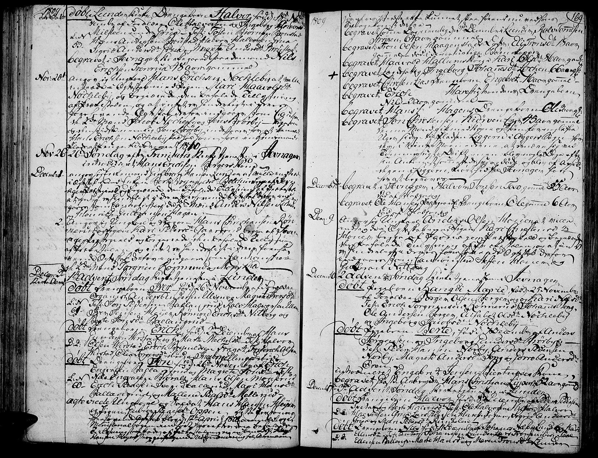 Jevnaker prestekontor, AV/SAH-PREST-116/H/Ha/Haa/L0004: Parish register (official) no. 4, 1800-1861, p. 168-169