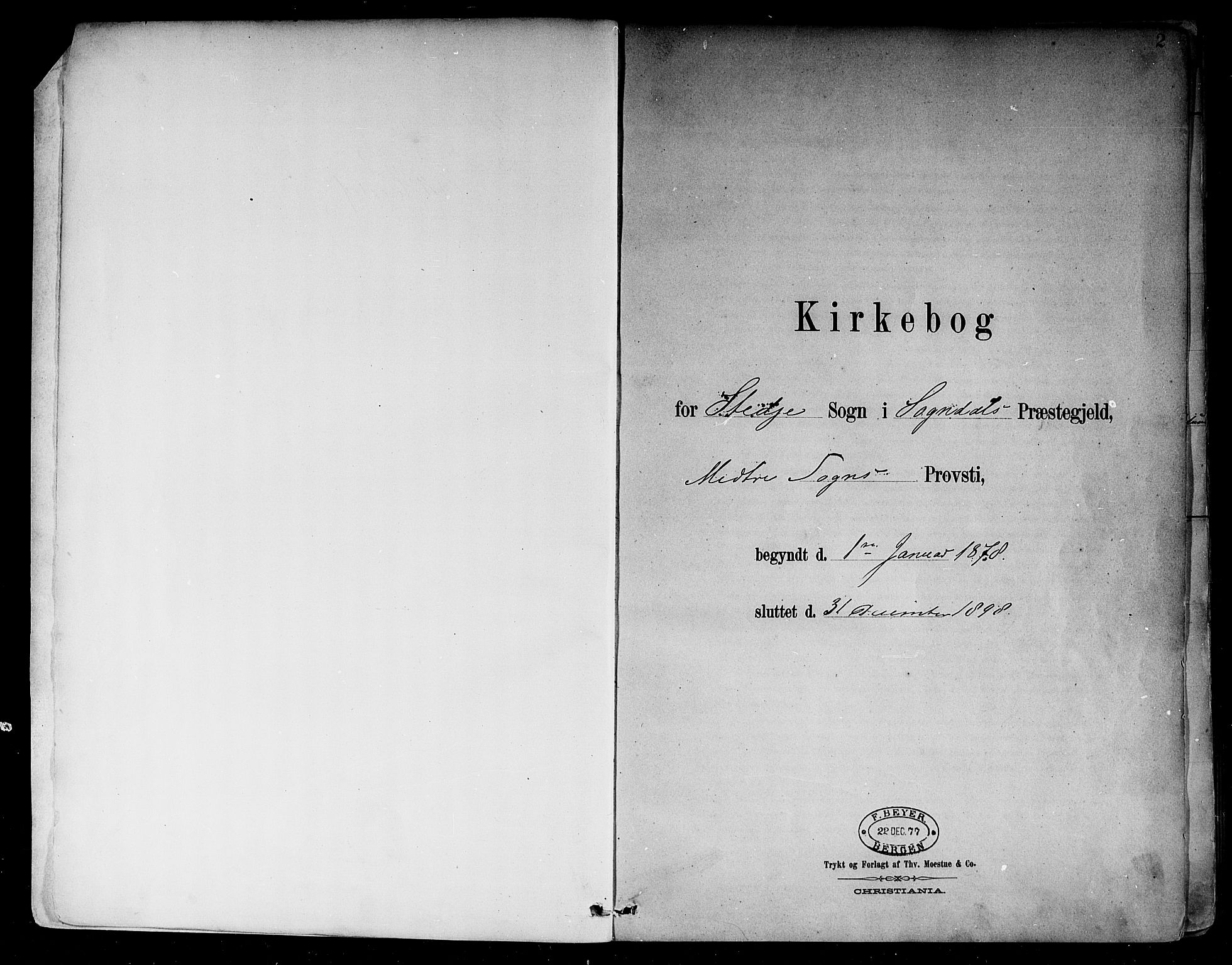 Sogndal sokneprestembete, SAB/A-81301/H/Haa/Haab/L0001: Parish register (official) no. B 1, 1878-1899, p. 2
