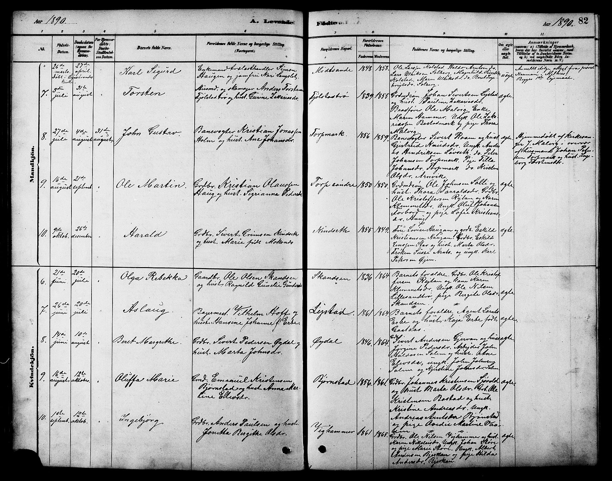 Ministerialprotokoller, klokkerbøker og fødselsregistre - Sør-Trøndelag, AV/SAT-A-1456/616/L0423: Parish register (copy) no. 616C06, 1878-1903, p. 82