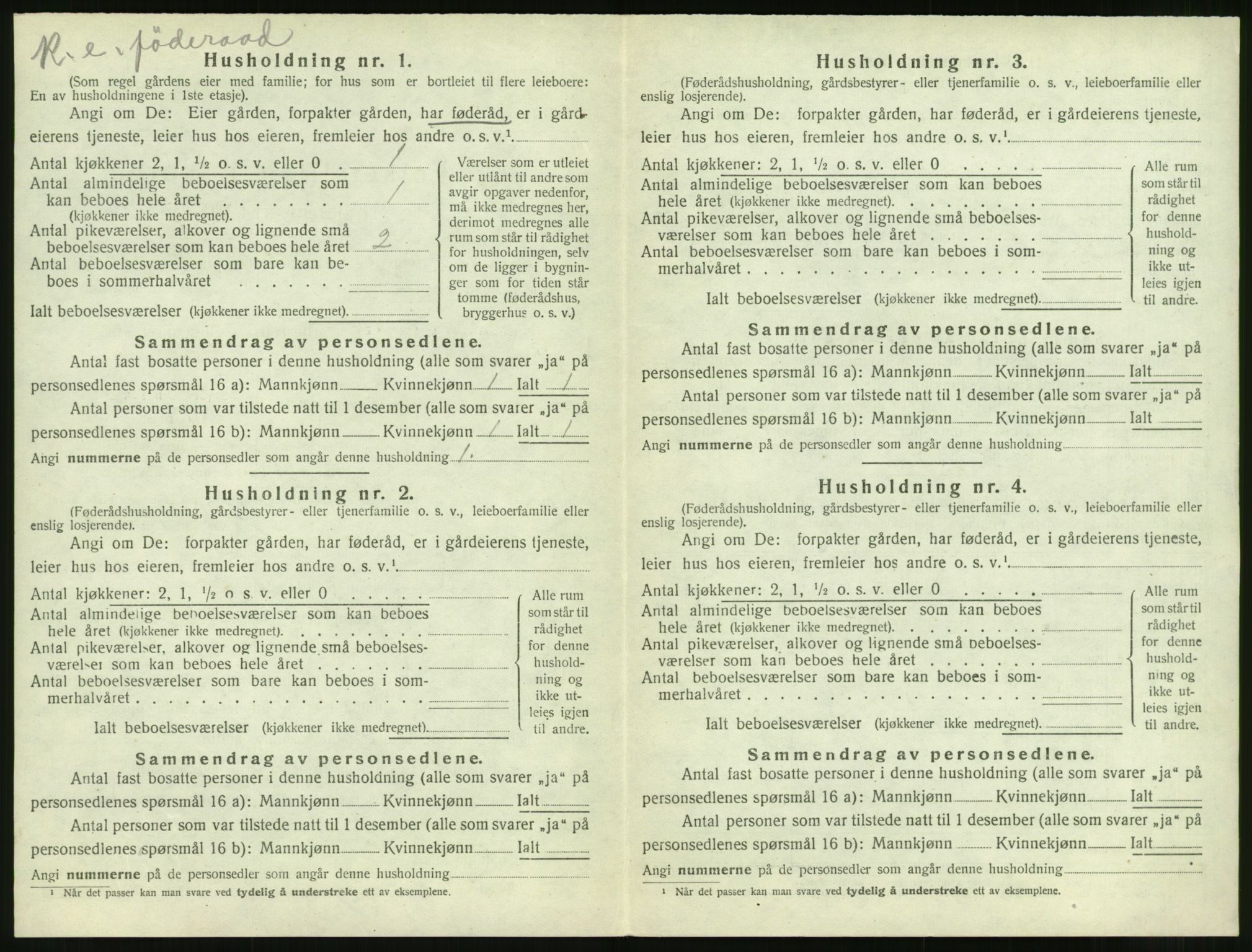 SAT, 1920 census for Vatne, 1920, p. 65