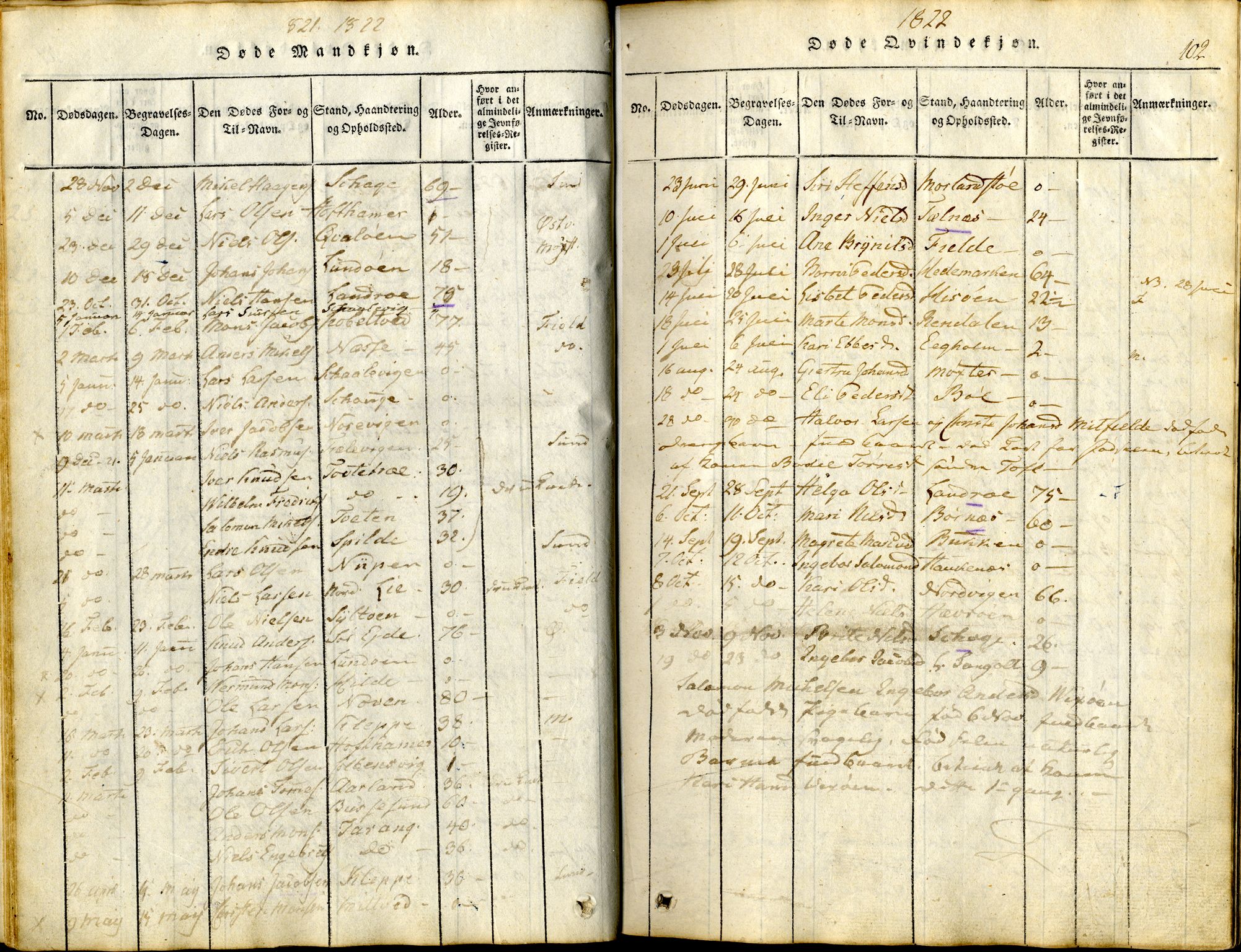 Sund sokneprestembete, AV/SAB-A-99930: Parish register (official) no. A 11, 1814-1825, p. 102