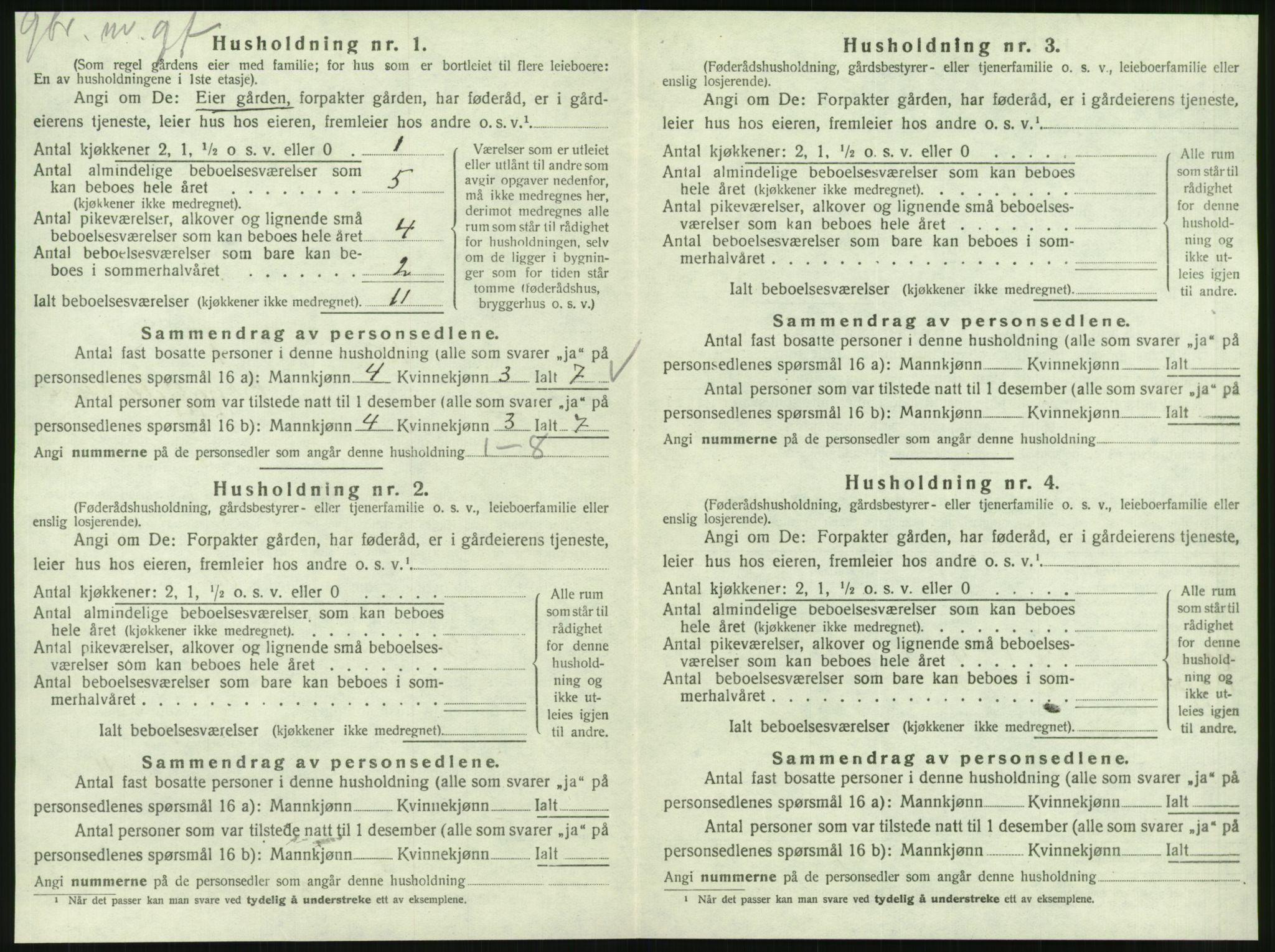 SAT, 1920 census for Korgen, 1920, p. 285