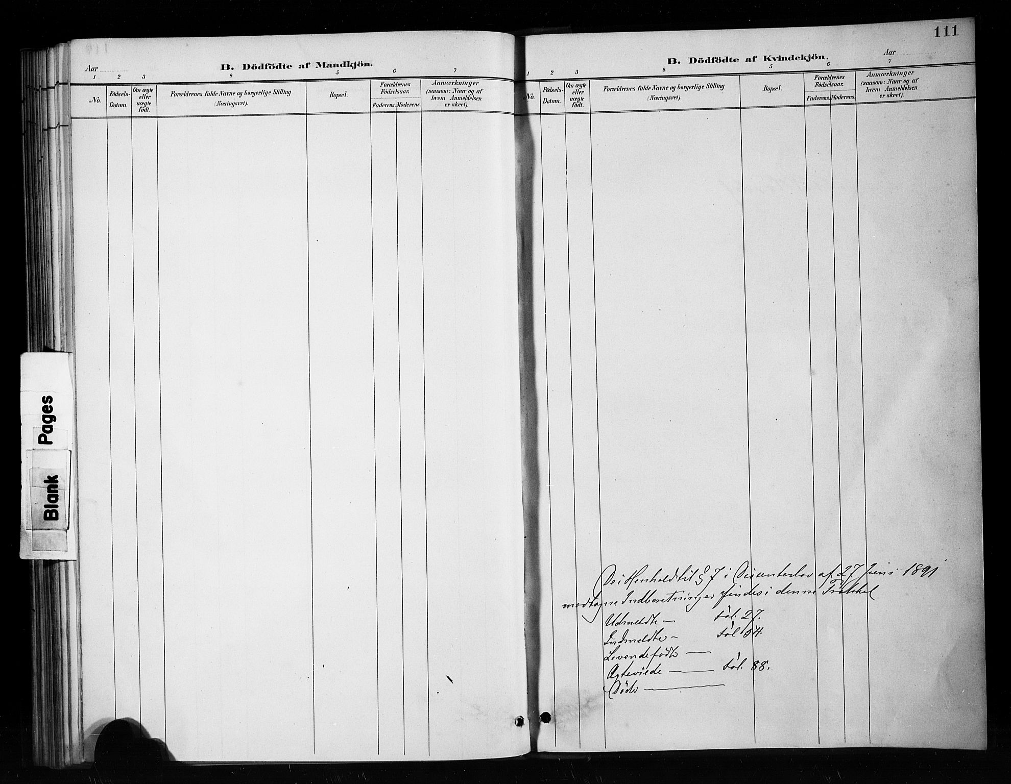 Nykirken Sokneprestembete, AV/SAB-A-77101/H/Haa/L0053: Parish register (official) no. H 2, 1887-1897, p. 111