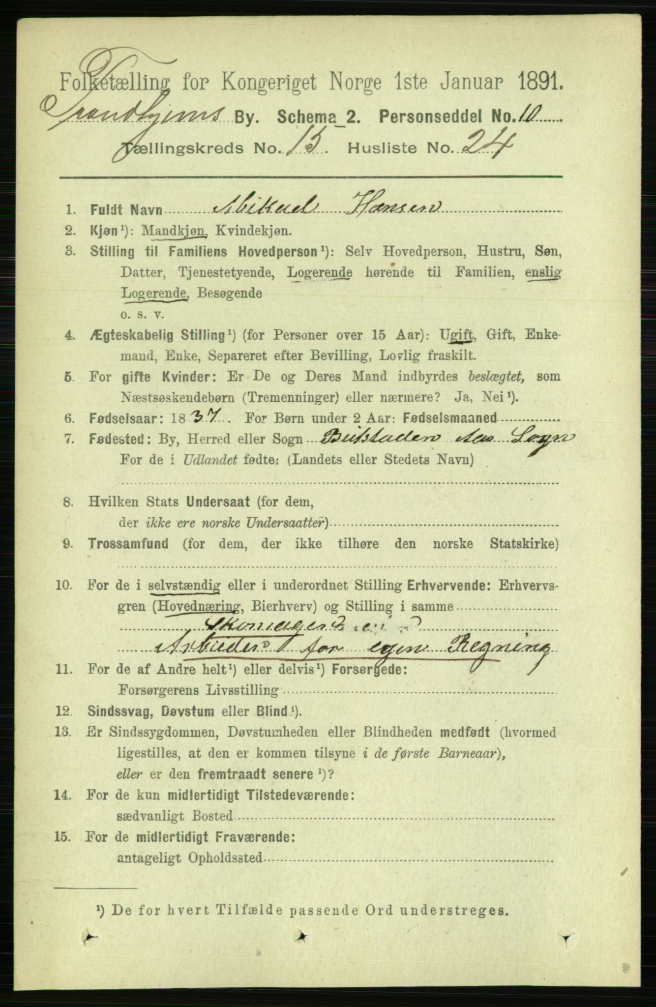 RA, 1891 census for 1601 Trondheim, 1891, p. 11867