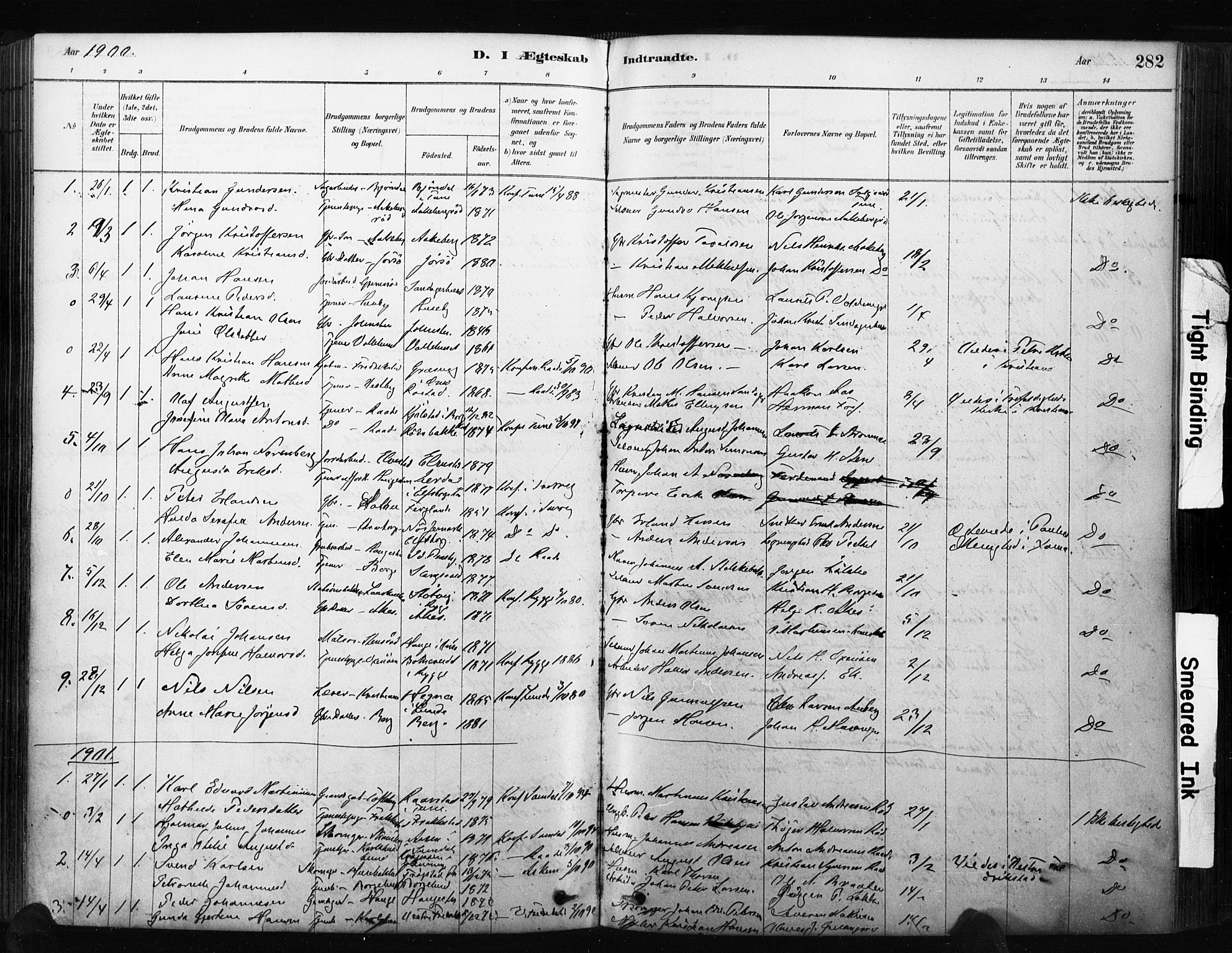 Råde prestekontor kirkebøker, AV/SAO-A-2009/F/Fa/L0007: Parish register (official) no. 7, 1878-1902, p. 282