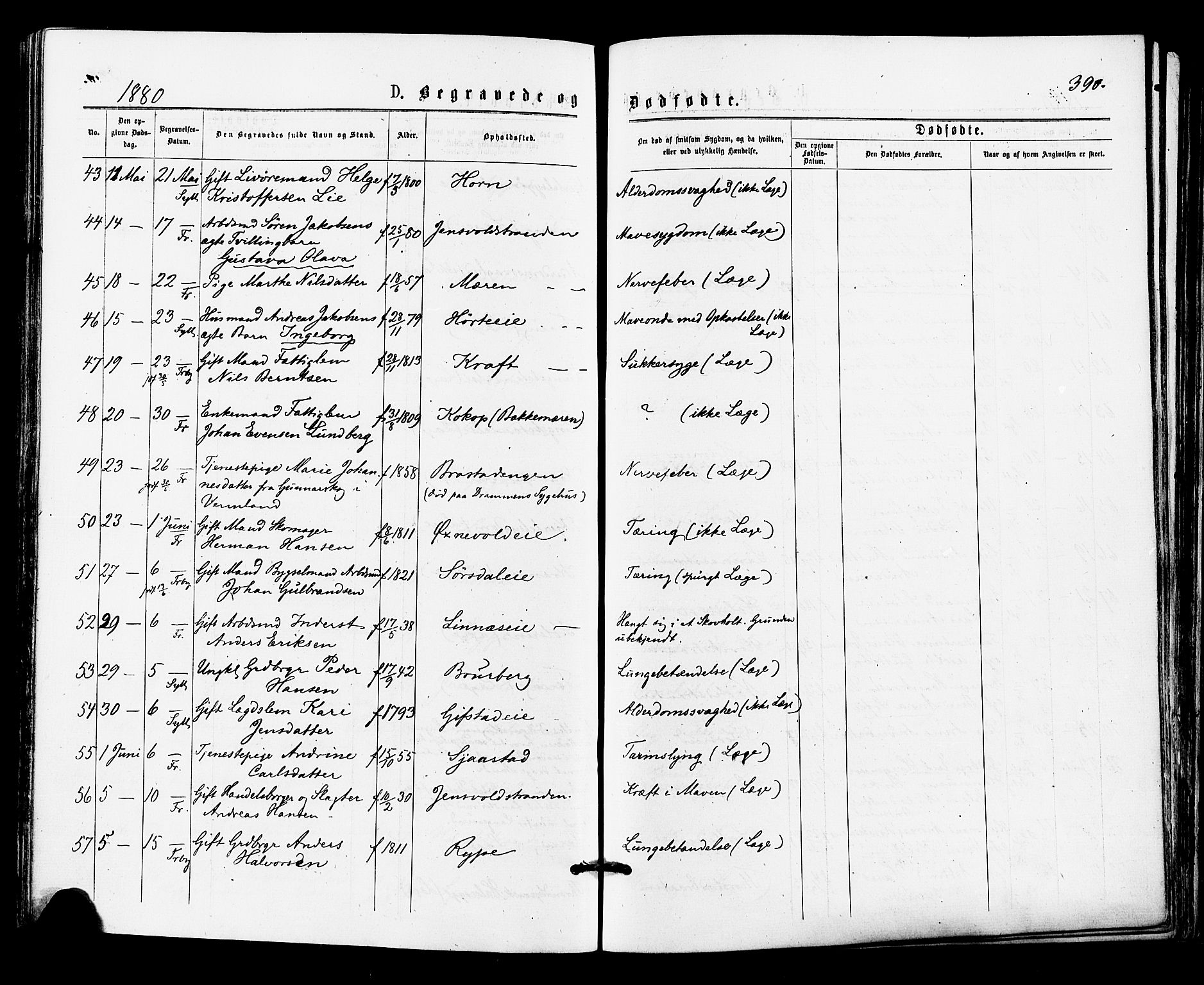 Lier kirkebøker, SAKO/A-230/F/Fa/L0014: Parish register (official) no. I 14, 1875-1882, p. 390