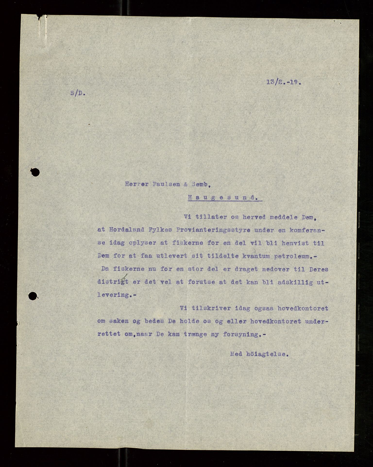 Pa 1521 - A/S Norske Shell, AV/SAST-A-101915/E/Ea/Eaa/L0007: Sjefskorrespondanse, 1919, p. 612