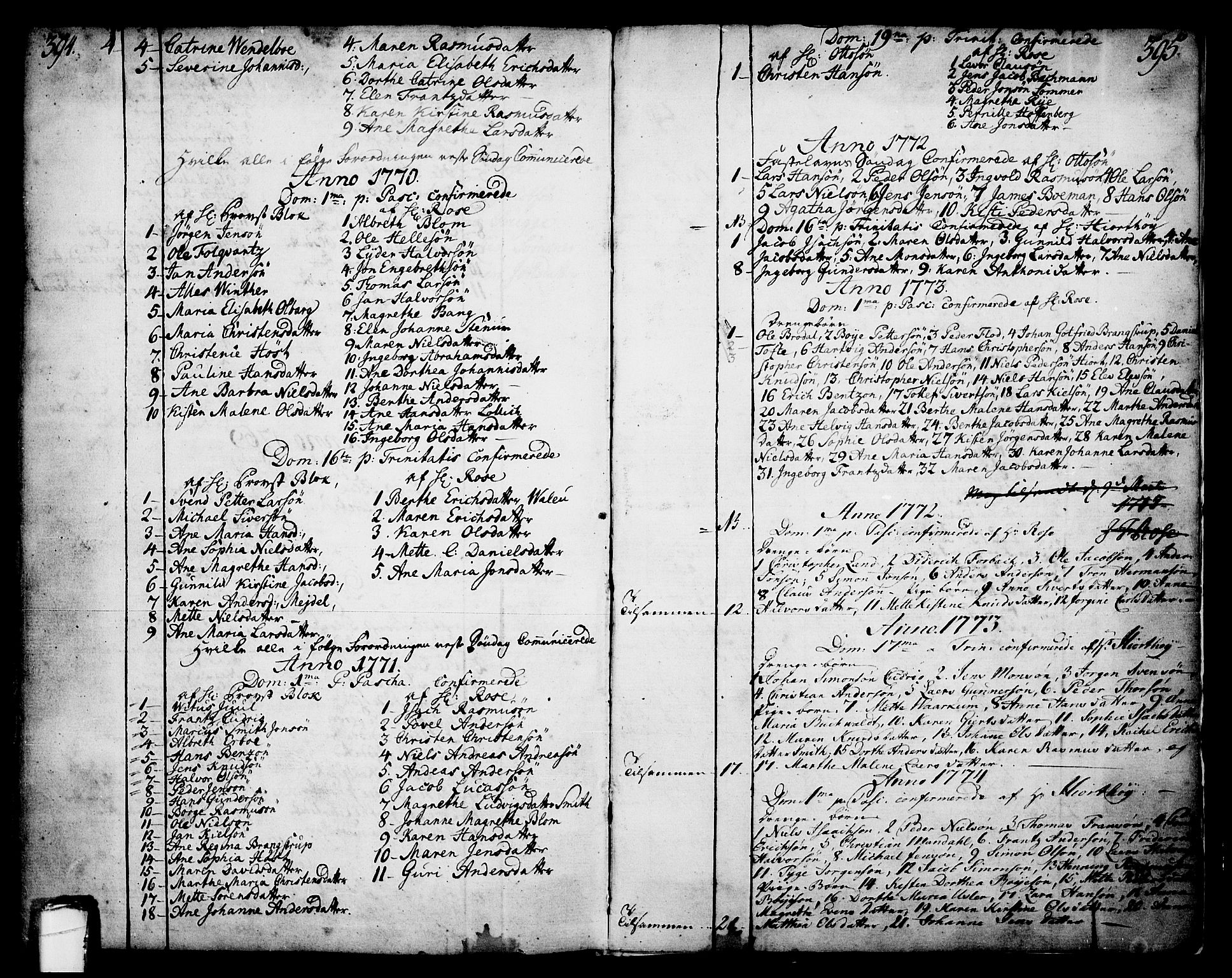Skien kirkebøker, SAKO/A-302/F/Fa/L0003: Parish register (official) no. 3, 1755-1791, p. 394-395