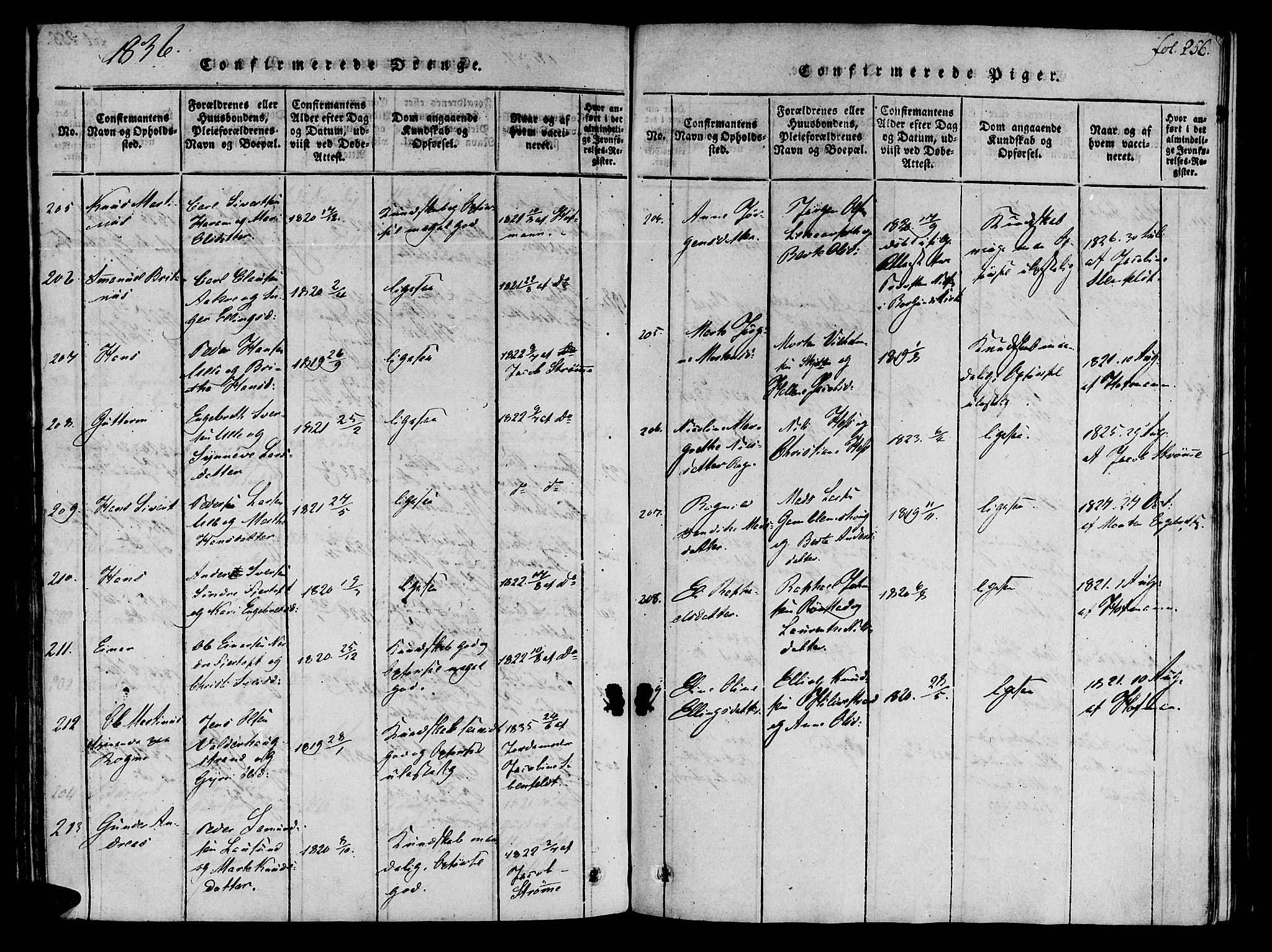 Ministerialprotokoller, klokkerbøker og fødselsregistre - Møre og Romsdal, SAT/A-1454/536/L0495: Parish register (official) no. 536A04, 1818-1847, p. 256