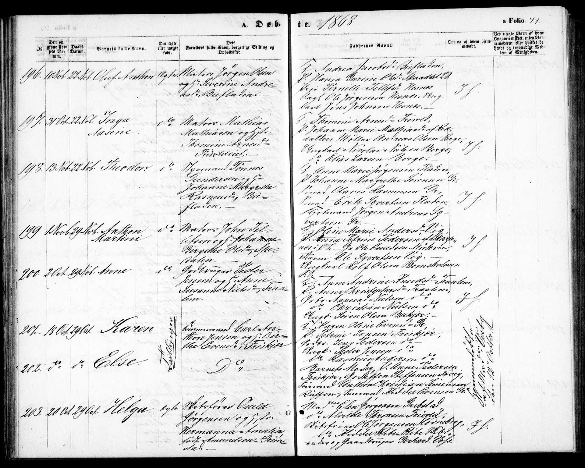 Fjære sokneprestkontor, SAK/1111-0011/F/Fb/L0009: Parish register (copy) no. B 9, 1867-1870, p. 44