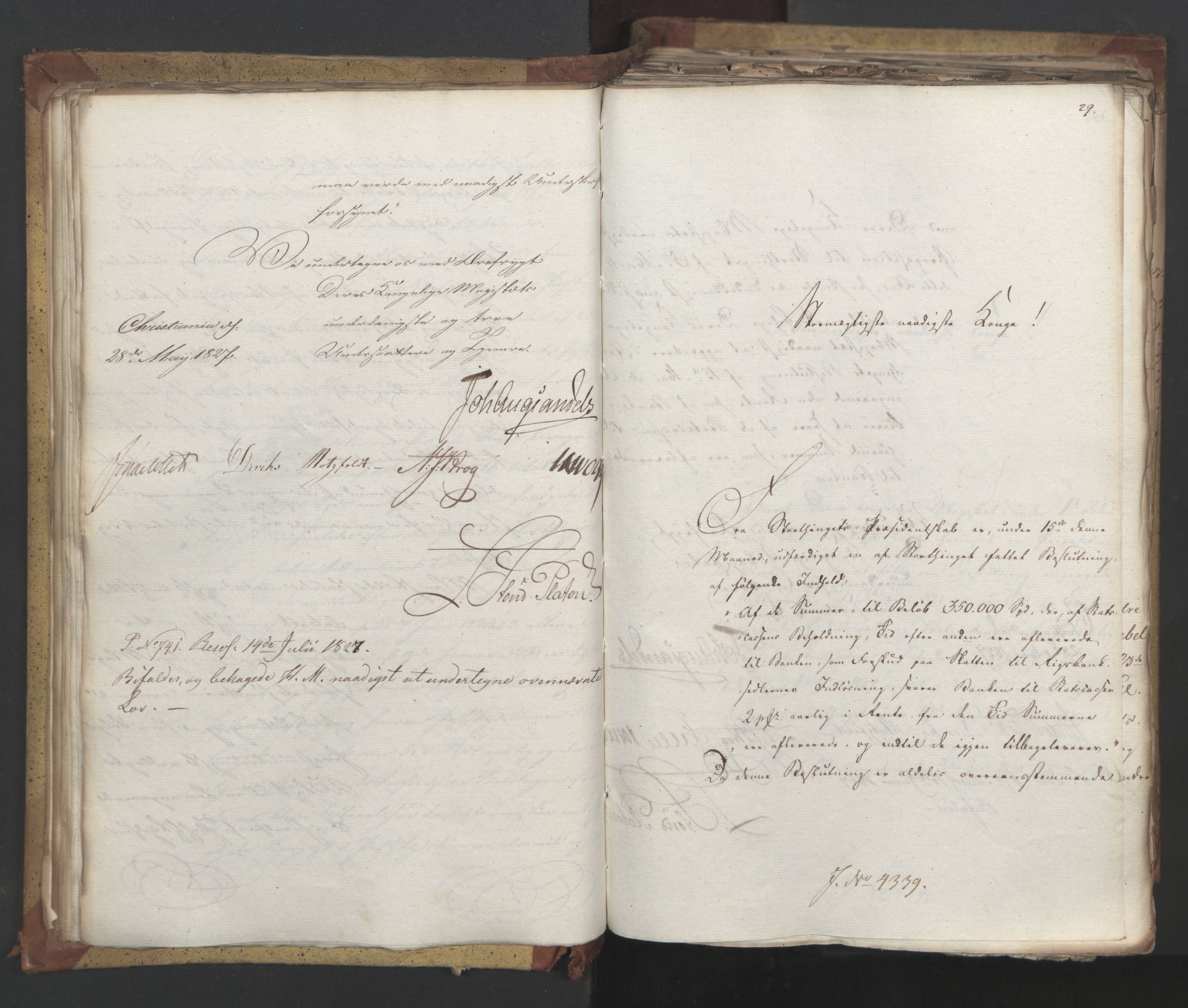 Statsrådsavdelingen i Stockholm, AV/RA-S-1003/D/Da/L0051: Regjeringsinnstillinger nr. 4310-4565, 1827, p. 69