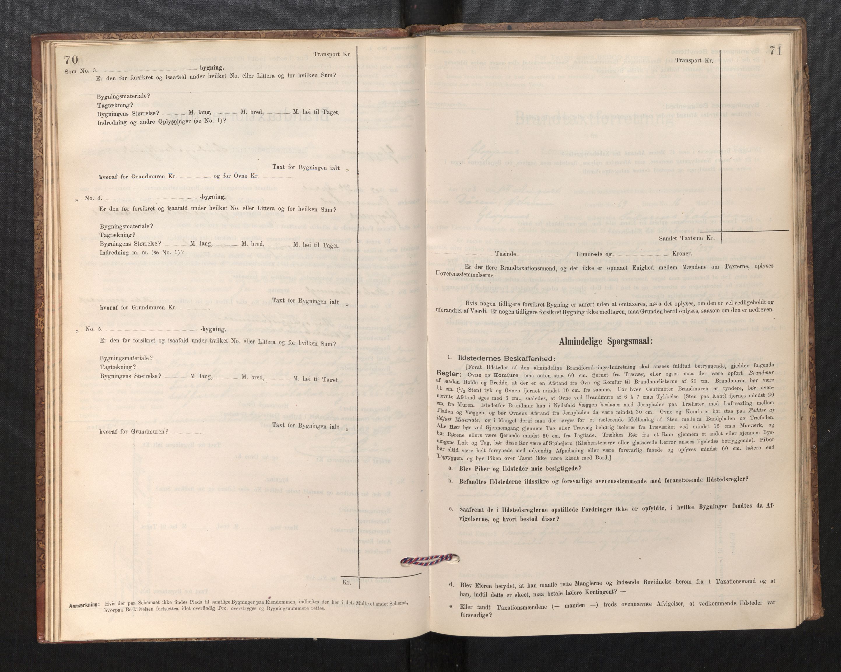 Lensmannen i Gloppen og Breim, AV/SAB-A-27801/0012/L0003: Branntakstprotokoll, skjematakst, 1894-1931, p. 70-71