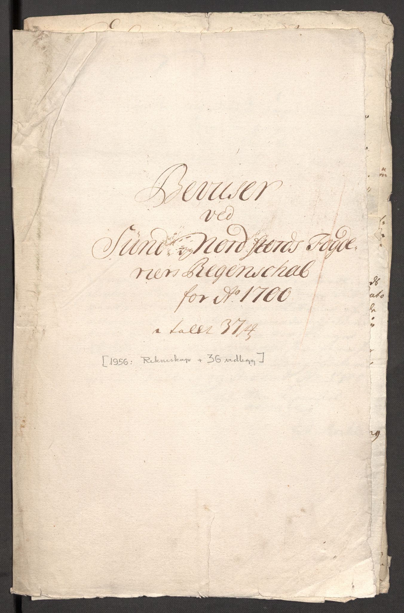Rentekammeret inntil 1814, Reviderte regnskaper, Fogderegnskap, RA/EA-4092/R53/L3425: Fogderegnskap Sunn- og Nordfjord, 1700-1701, p. 201