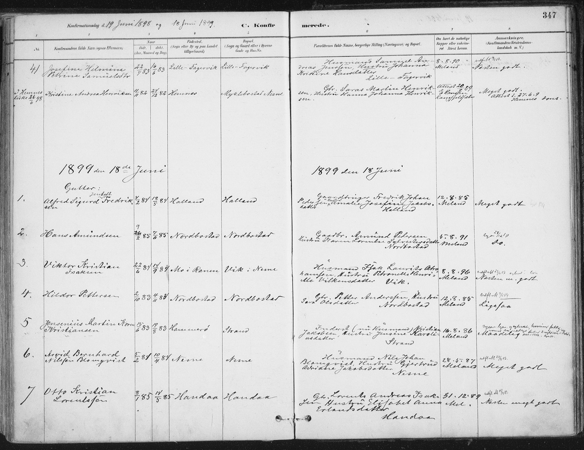 Ministerialprotokoller, klokkerbøker og fødselsregistre - Nordland, AV/SAT-A-1459/838/L0552: Parish register (official) no. 838A10, 1880-1910, p. 347